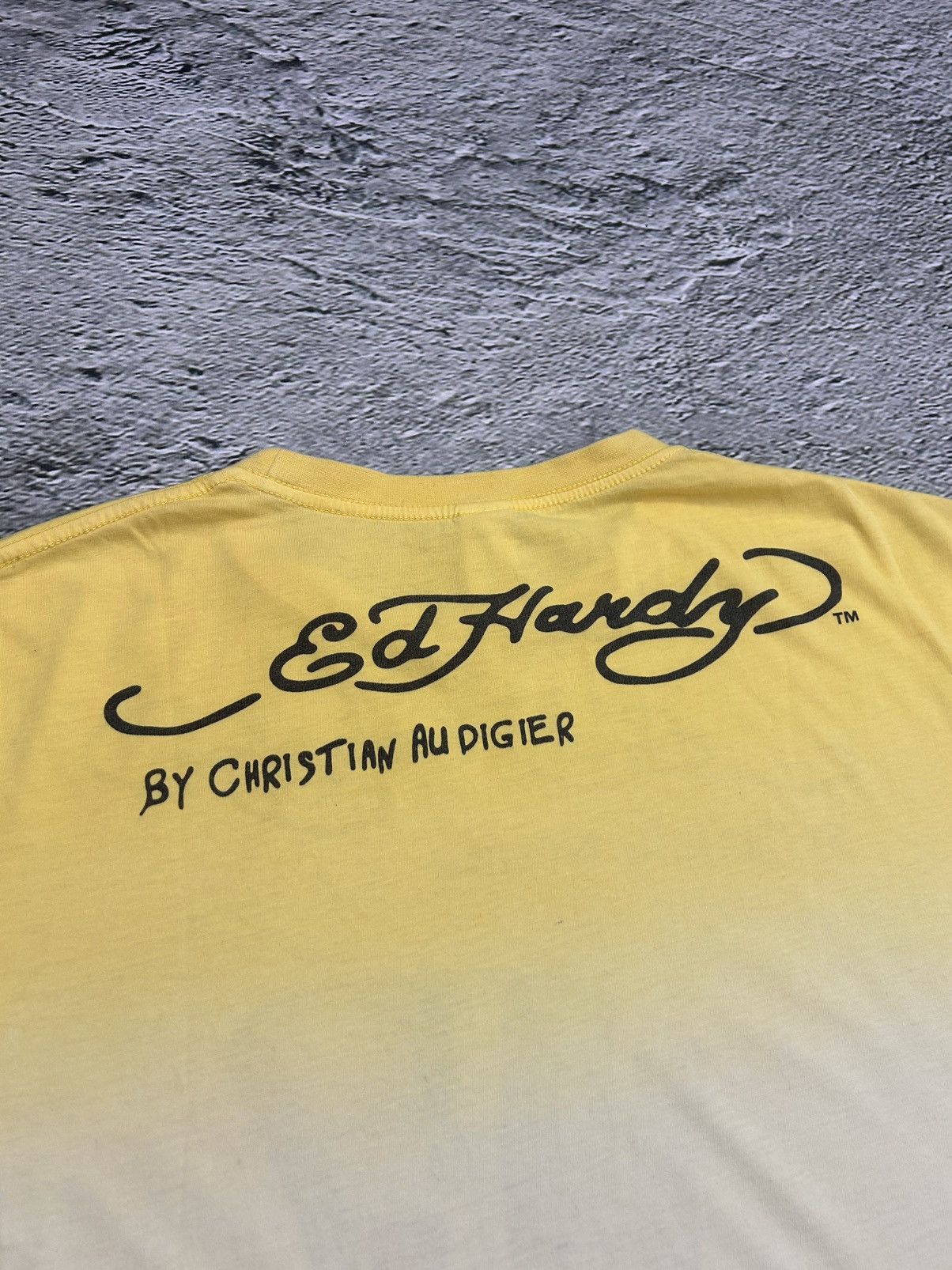Christian Audigier × Ed Hardy × Vintage Ed Hardy Christian Audigier vintage yellow T-shirt big logo Size US XL / EU 56 / 4 - 11 Thumbnail