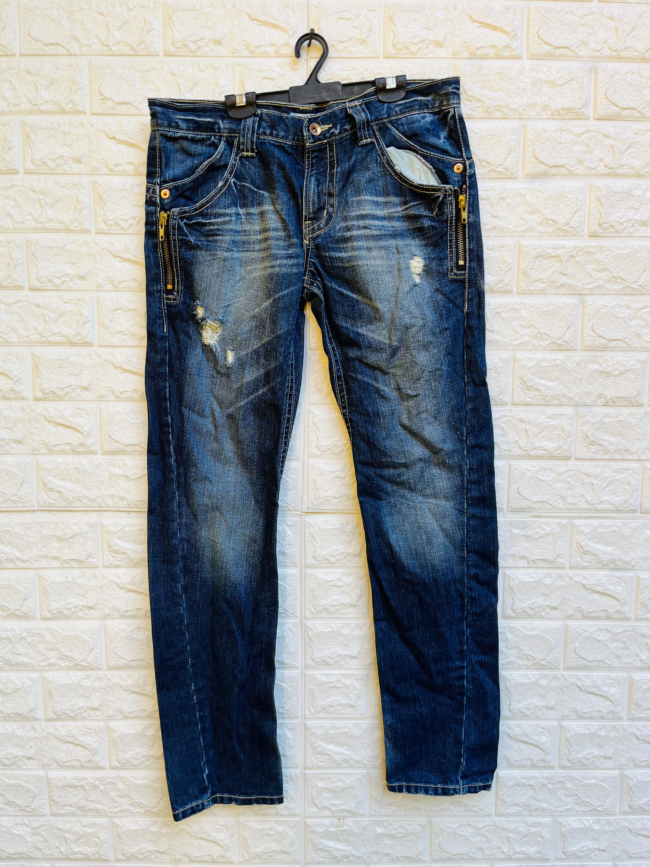 image of Vintage Clef De Sol Japanese Designer Fashion Style in Dark Blue, Men's (Size 32)