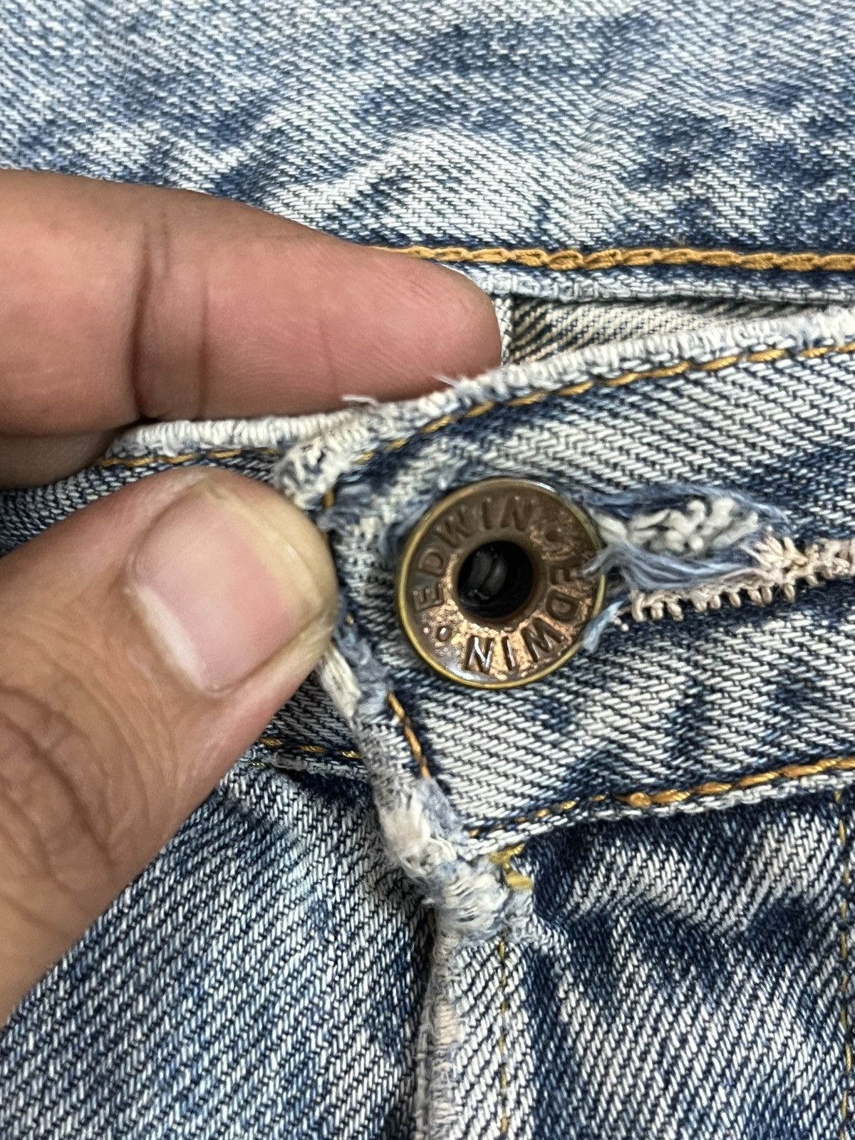 Edwin × Vintage Vintage Edwin 505x Selvedge Cut Off Shorts Denim Size US 30 / EU 46 - 9 Thumbnail