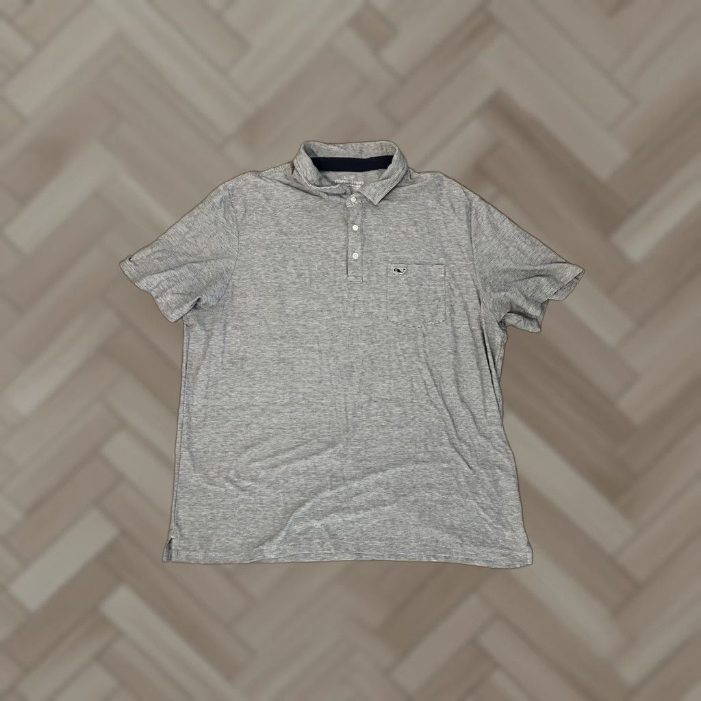 Vineyard Vines Vineyard Vines Polo Shirt Mens XL Gray Striped Edgartown Short Sleeve Size US XL / EU 56 / 4 - 1 Thumbnail