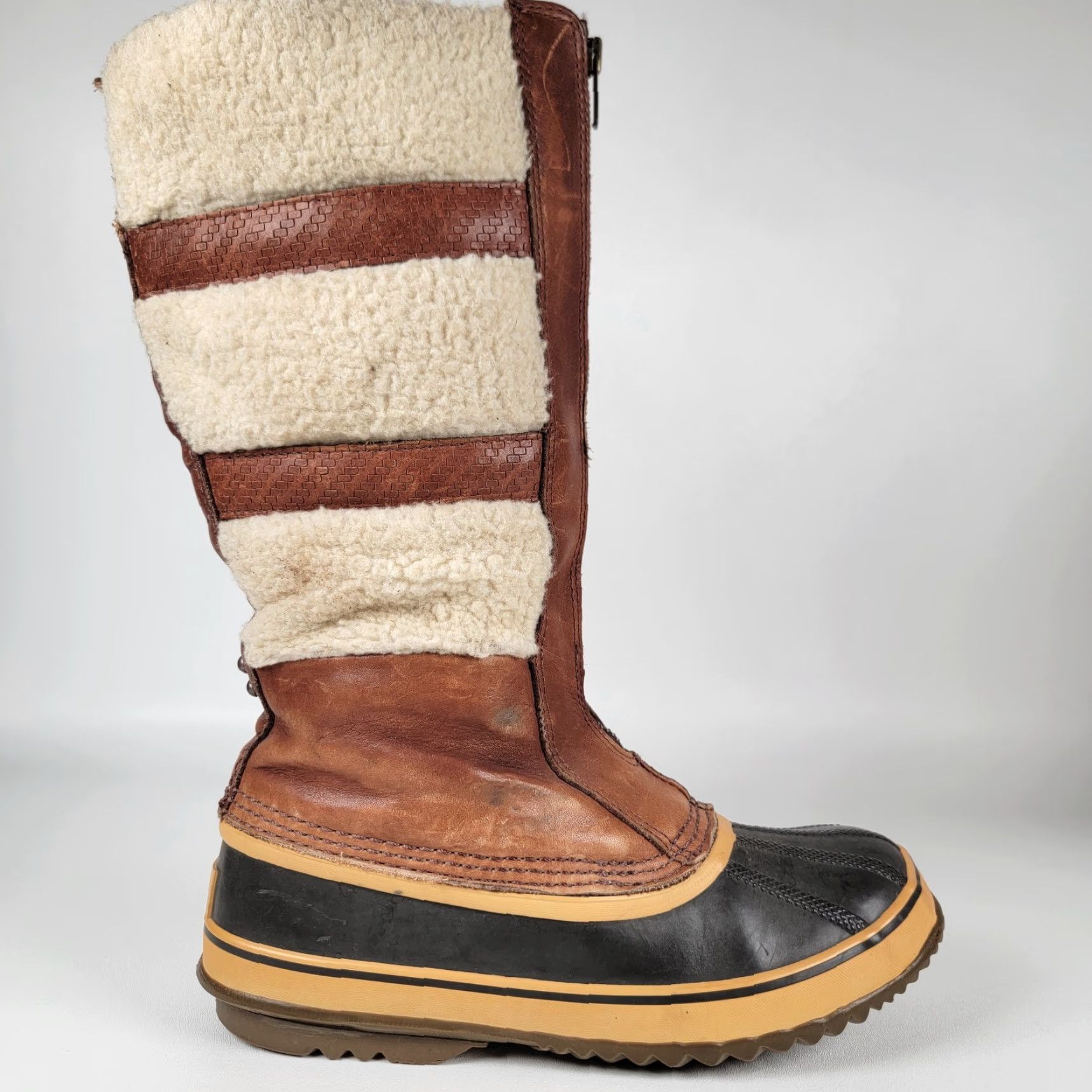 SOREL Sorel NL1586-319 Helen Of Tundra II Boots Womens Brown Leather Winter 9 M EU 40 Casual Mid-Calf Lace Up Round Toe Flat Heel Winter boots Size US 9 / IT 39 - 4 Thumbnail