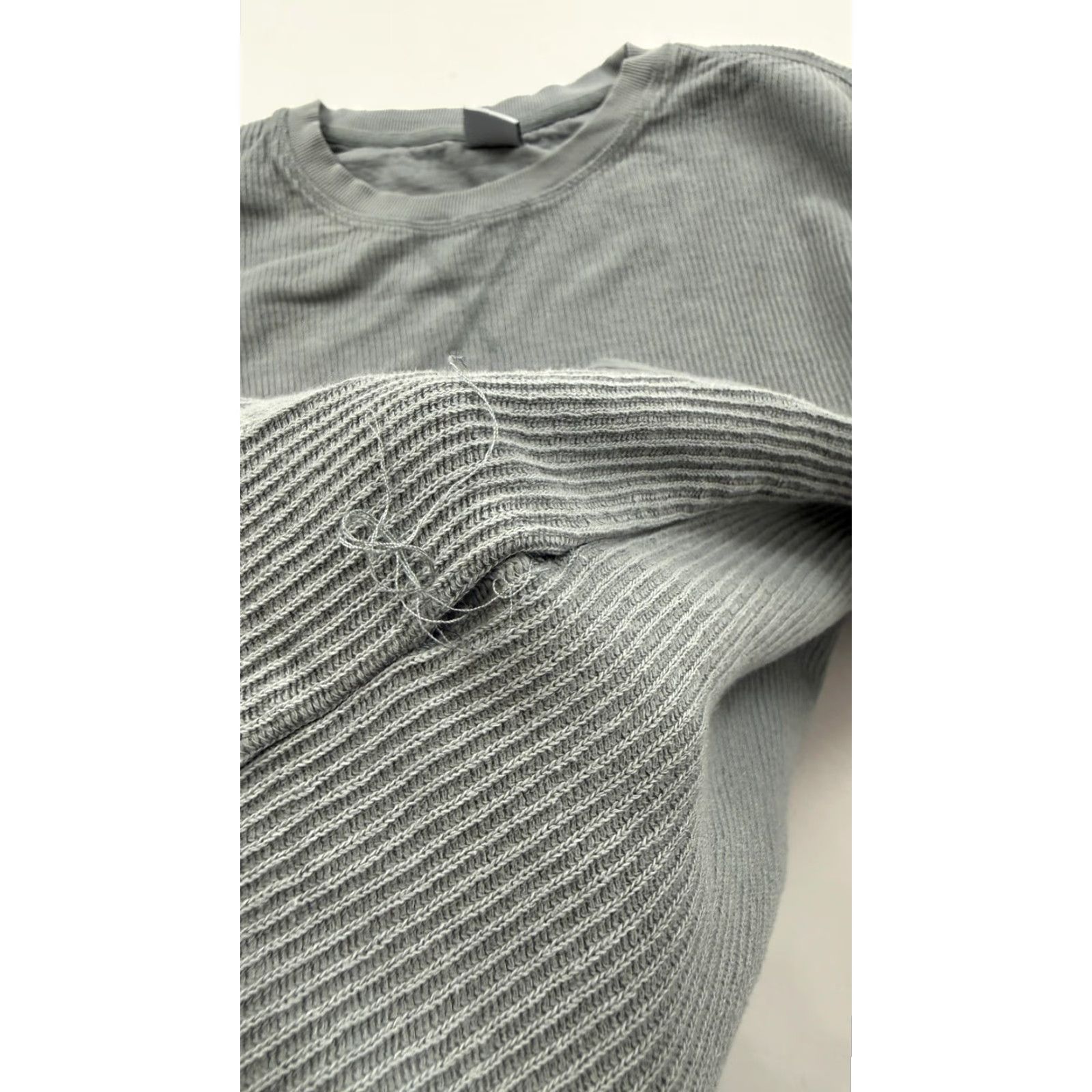 Zara Zara Mens XL Gray Waffle Knit Thermal Long Sleeve Crewneck Shirt Size US XL / EU 56 / 4 - 7 Thumbnail