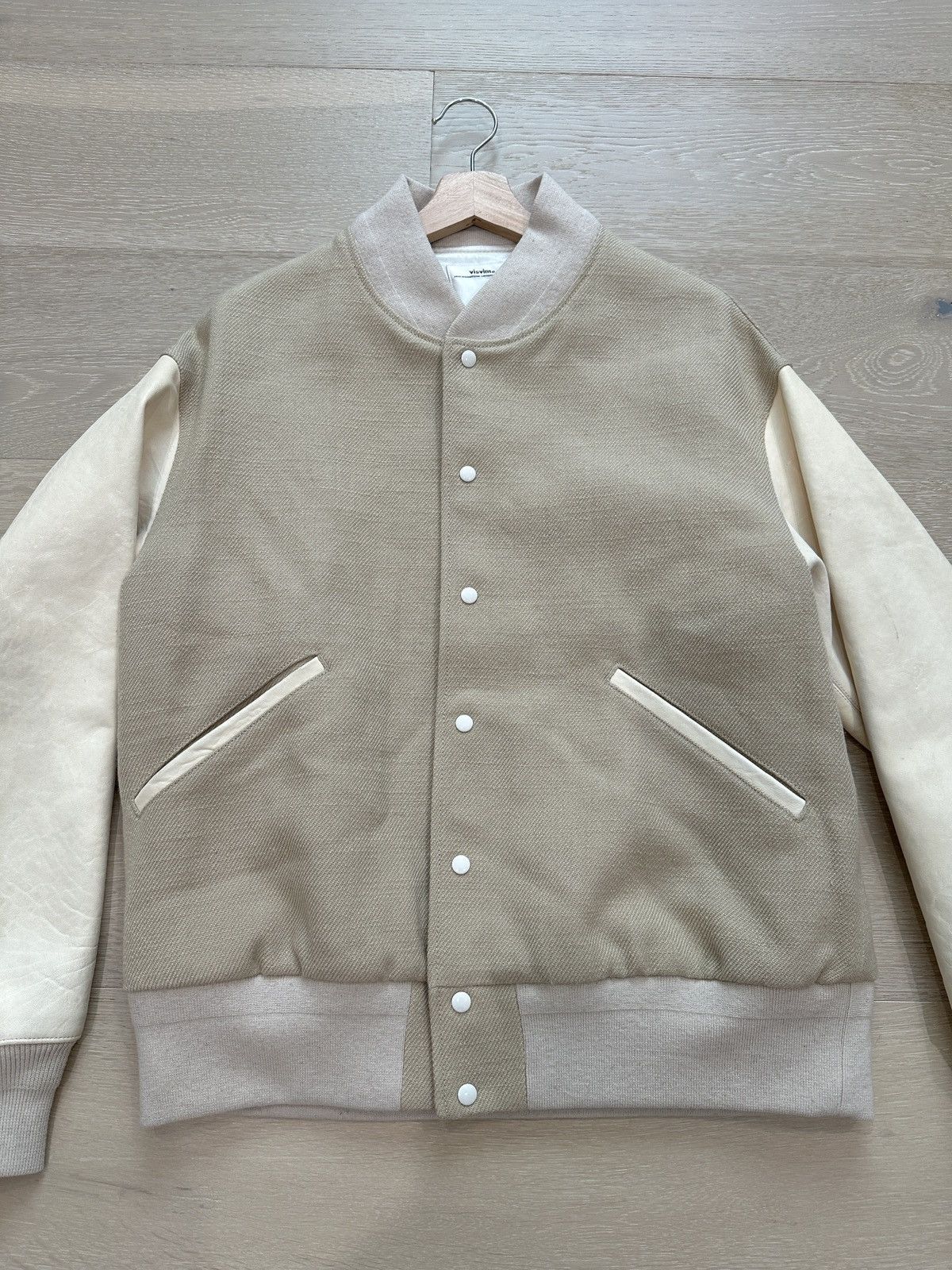 Visvim VISVIM Varsity SB Jkt Beige Wool 2020 F/W size 2 Size US M / EU 48-50 / 2 - 4 Thumbnail