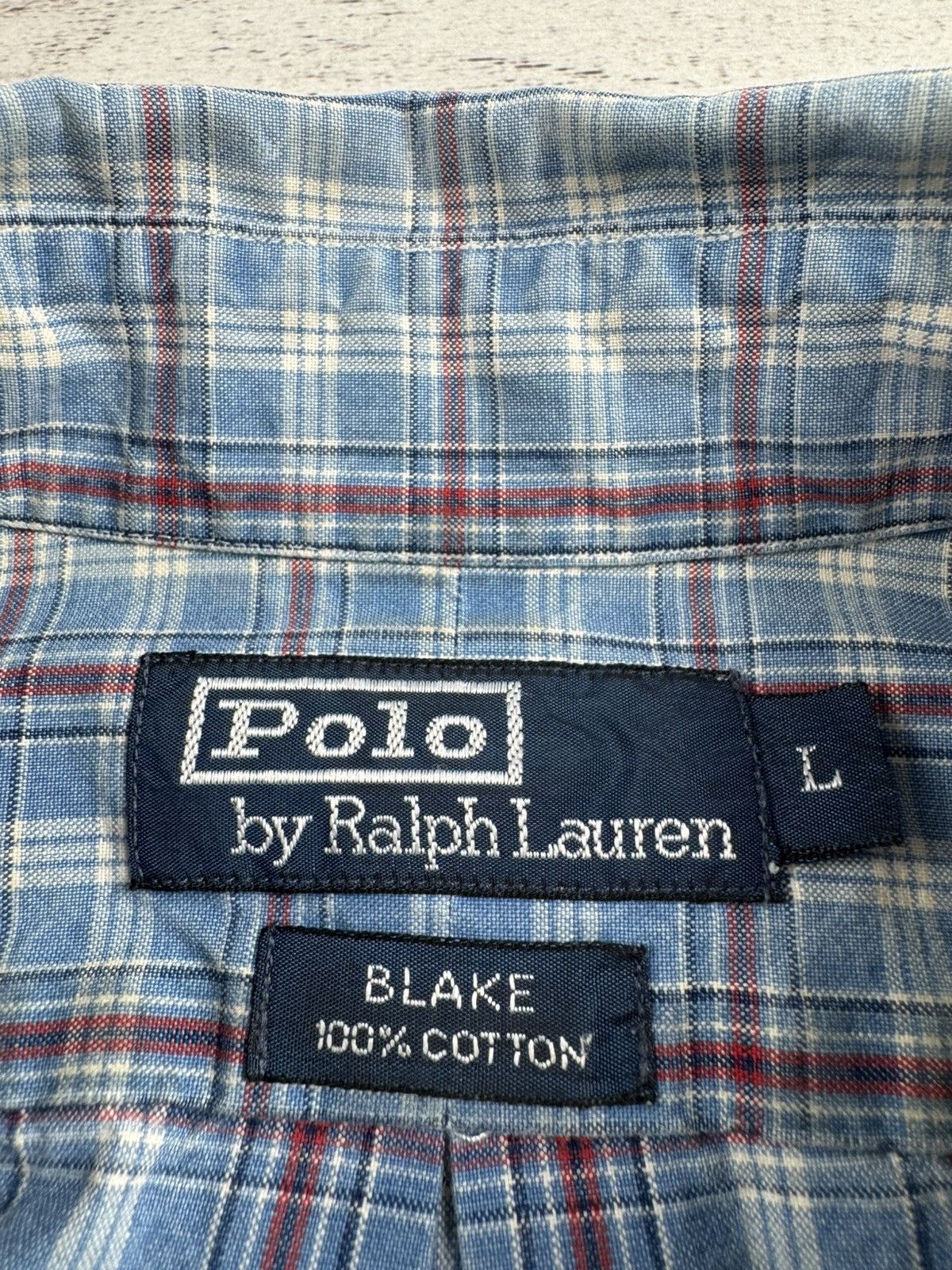 Polo Ralph Lauren Polo Ralph Lauren Blake Plaid Large Button Checked Blue Oxford LongSleeve Shirt Size US L / EU 52-54 / 3 - 11 Thumbnail