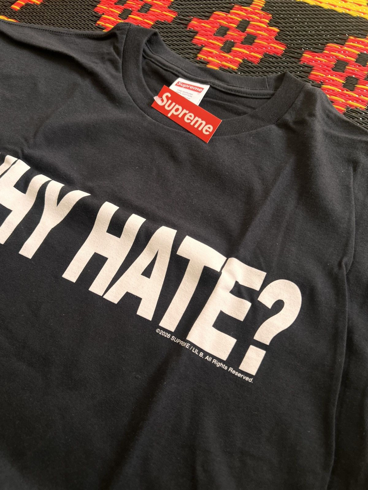 Supreme L Supreme Lil B Based Tee Why Hate? black t-shirt tee logo