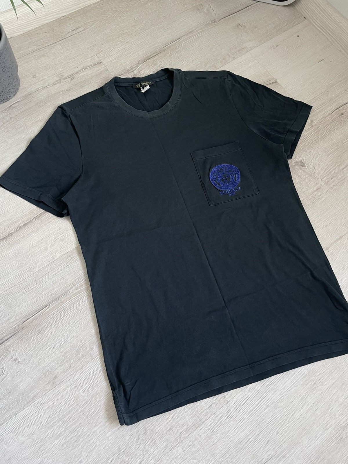 Versace × Vintage Vintage Versace Underwear Gym T-shirt With Blue Logo Y2k Size US S / EU 44-46 / 1 - 7 Thumbnail