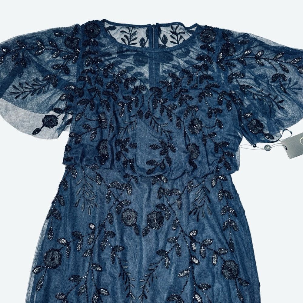 Adrianna Papell NWT New $299 Adrianna Papell Jasmine Beaded Blouson Navy Go Size M / US 6-8 / IT 42-44 - 5 Thumbnail