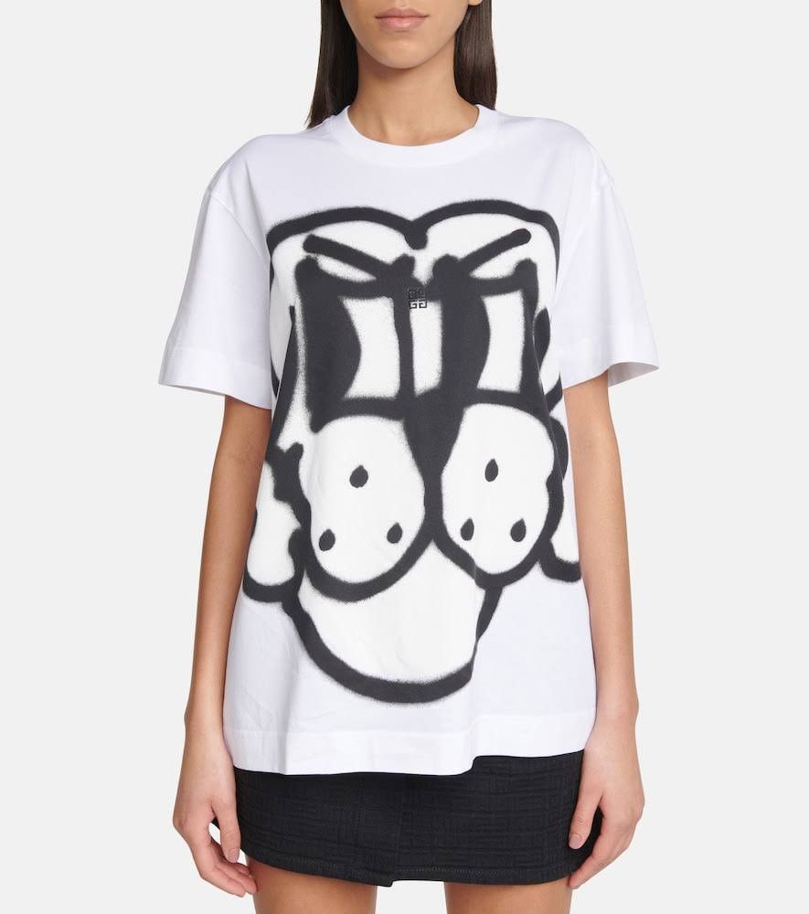 Chito × Givenchy White Graffiti Dog Oversized T-shirt Size US L / EU 52-54 / 3 - 4 Thumbnail