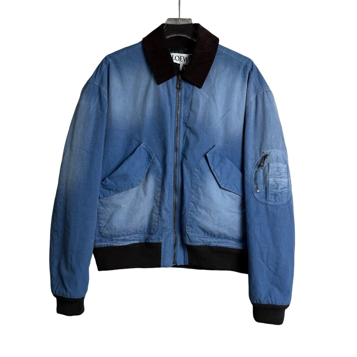 Loewe LOEWE Washed Blue Cotton Bomber Jacket 48 Size US M / EU 48-50 / 2 - 1 Thumbnail