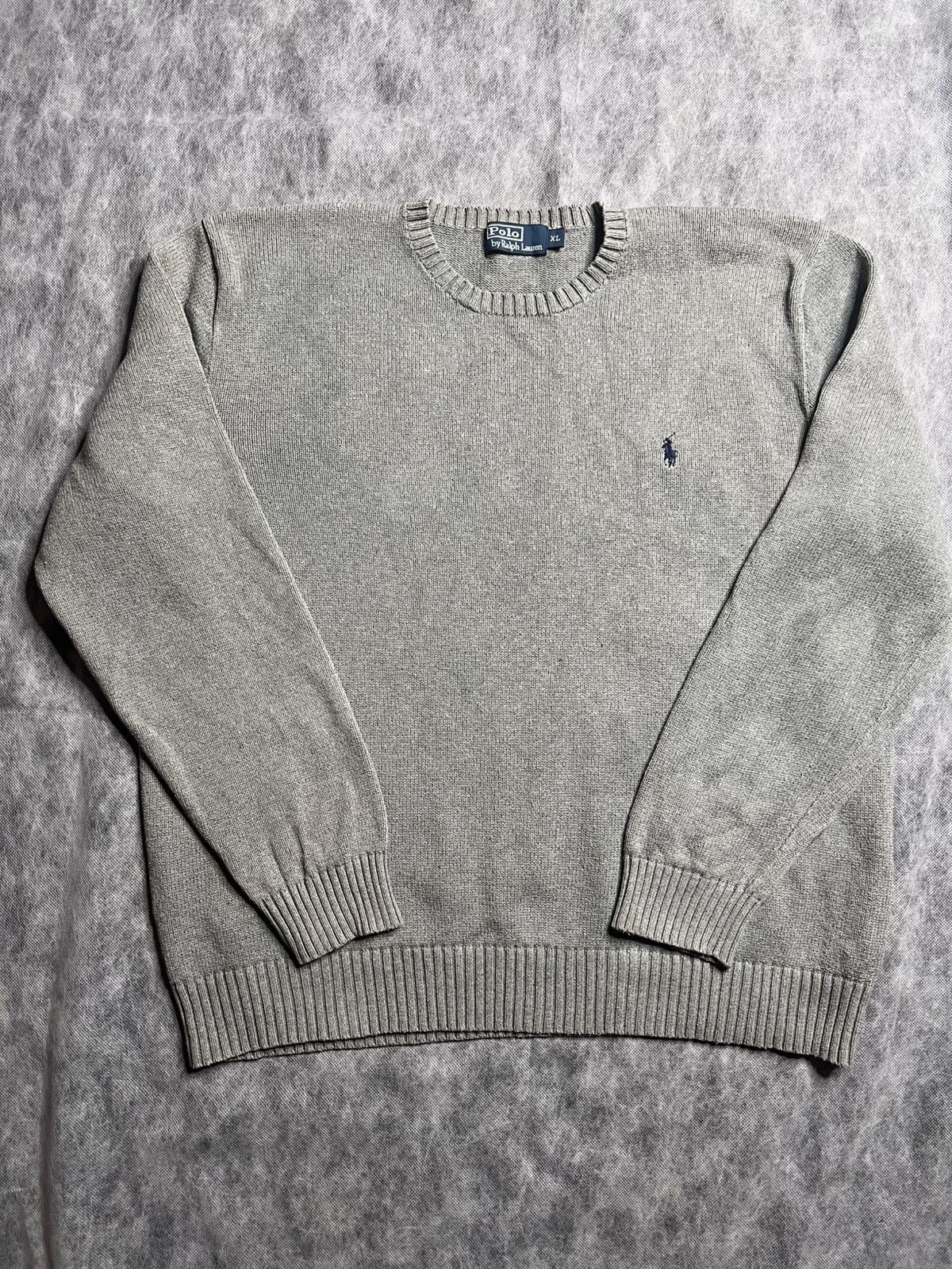 Polo Ralph Lauren Vintage Polo Ralph Lauren Sweater Gray Knit Cotton Pullover Size US XL / EU 56 / 4 - 1 Thumbnail
