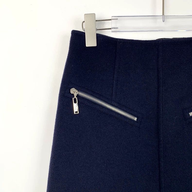Louis Vuitton Louis Vuitton Dark blue printed woolen zipper skirt with l Size 35" - 3 Thumbnail