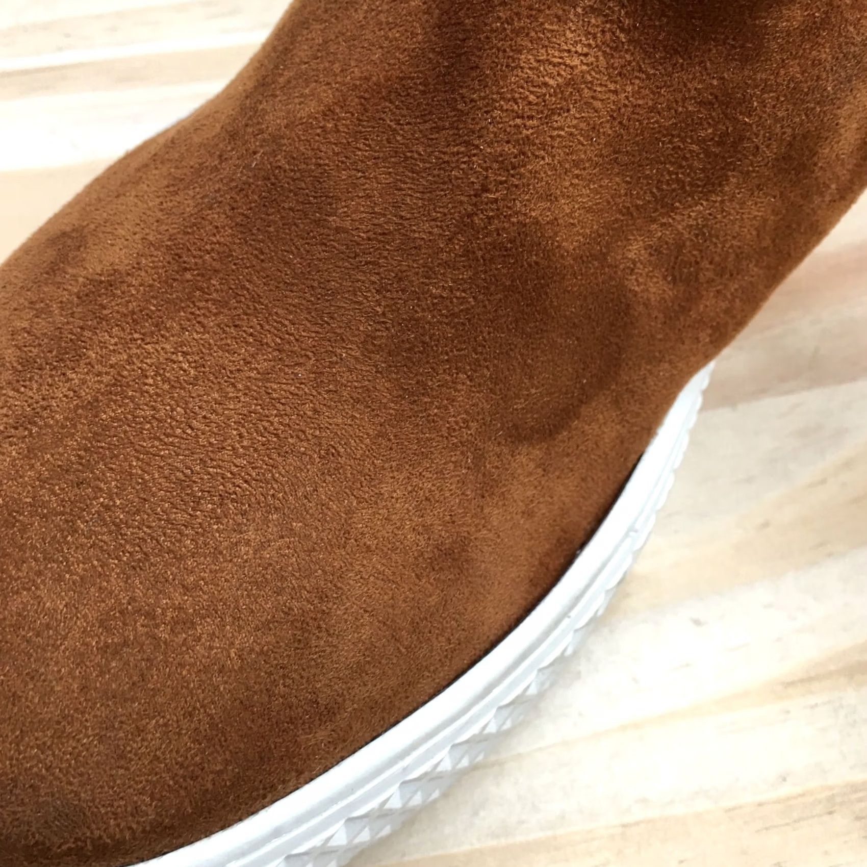 Vintage Aerosoles Bootie Womens 8 M Zirah Side Zip Hidden Wedge Brown Fabric Suede Boots Size US 8 / IT 38 - 5 Thumbnail