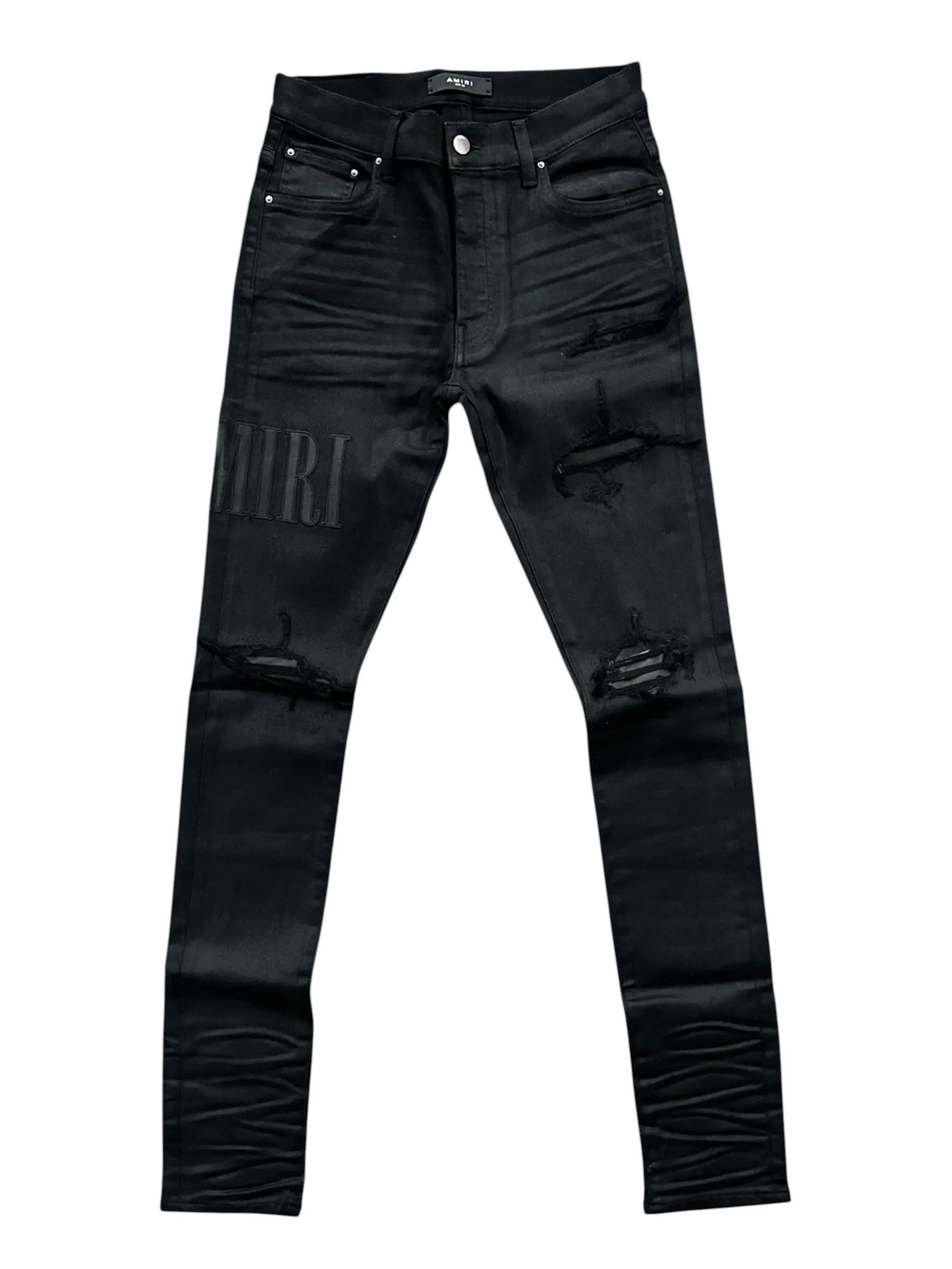 Amiri Amiri "Black Serif" Side Logo Black Jeans Size US 38 / EU 54 - 1 Preview