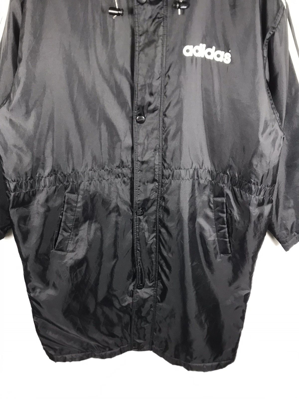 Adidas × Vintage ⚡️Vintage Adidas Hooded Round Stripes Coat Jacket Size US M / EU 48-50 / 2 - 5 Thumbnail
