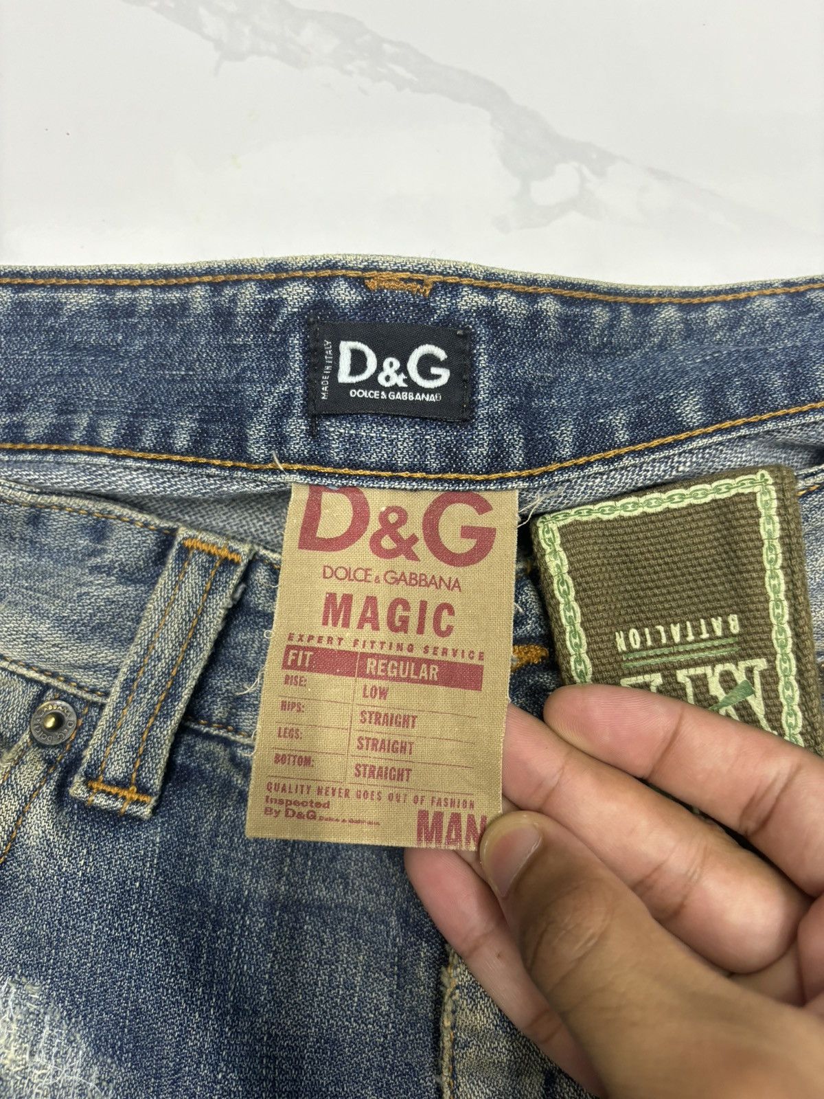 Dolce & Gabbana × If Six Was Nine × Le Grande Bleu (L.G.B.) 🐎 DOLCE & GABBANA ARMY BATTALION DISTRESSED DENIM JEANS Size US 34 / EU 50 - 11 Thumbnail