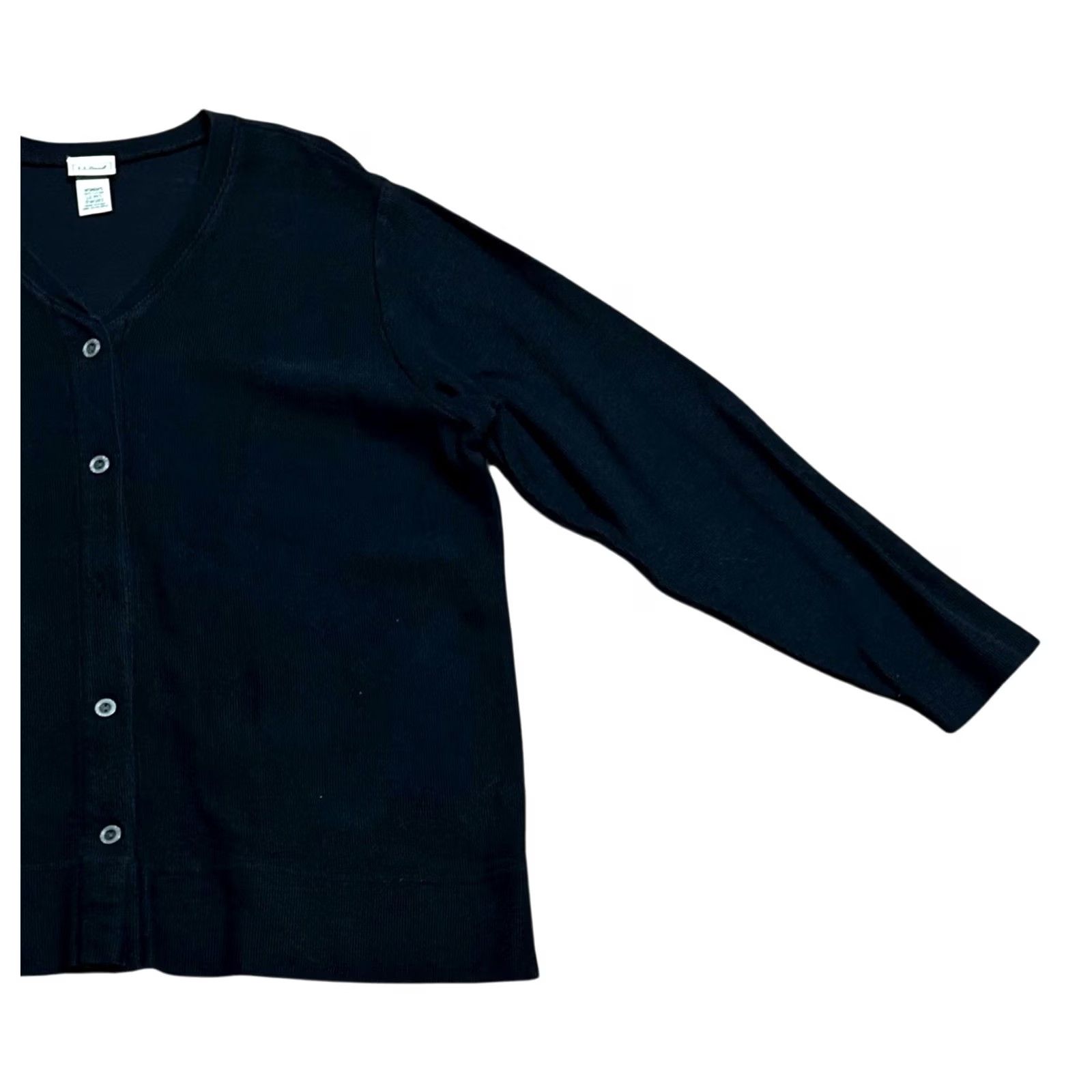 Vintage VINTAGE L.L.Bean Cardigan Sweater Woman Black Petite Large Button Up 90s Y2K Knit Size L / US 10 / IT 46 - 3 Thumbnail