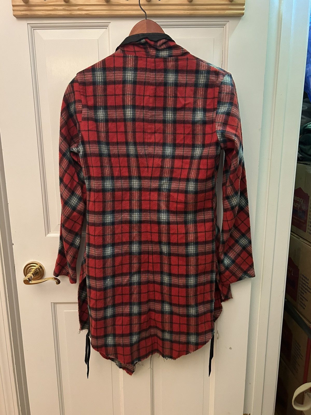 KMRii Red flannel Kmrii cardigan with leather details Size US XS / EU 42 / 0 - 2 Thumbnail