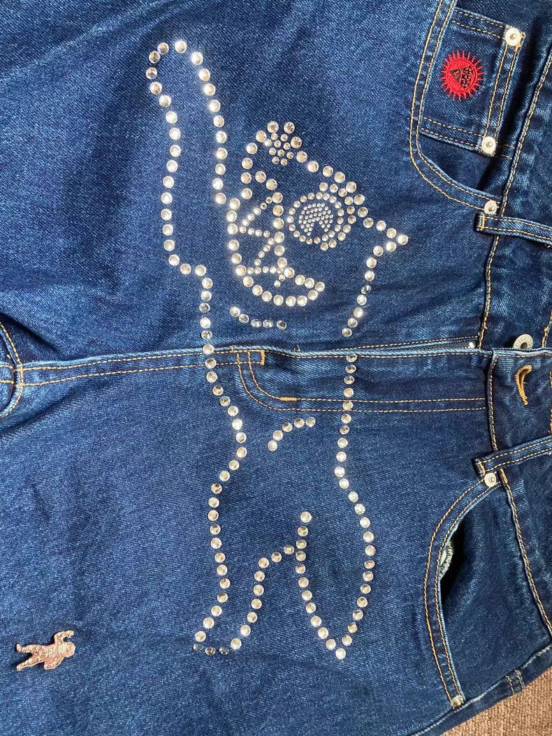 Billionaire Boys Club BBC ICE CREAM Rhinestone Flying Dog Jeans Size US 32 / EU 48 - 6 Thumbnail