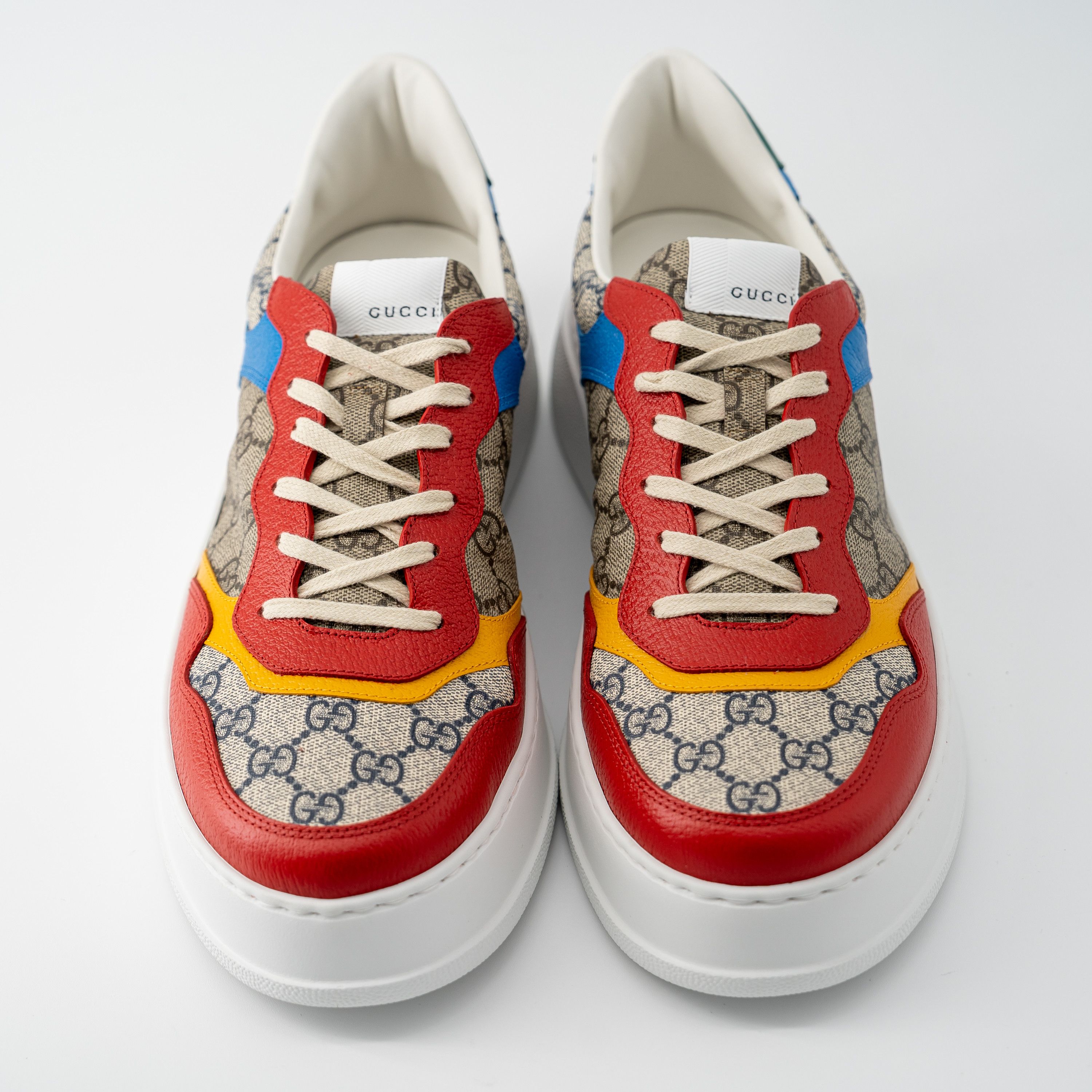 Gucci 12G Gucci GG Supreme Low Top Sneakers Beige Red Blue Green Size US 12.5 / EU 45-46 - 3 Thumbnail