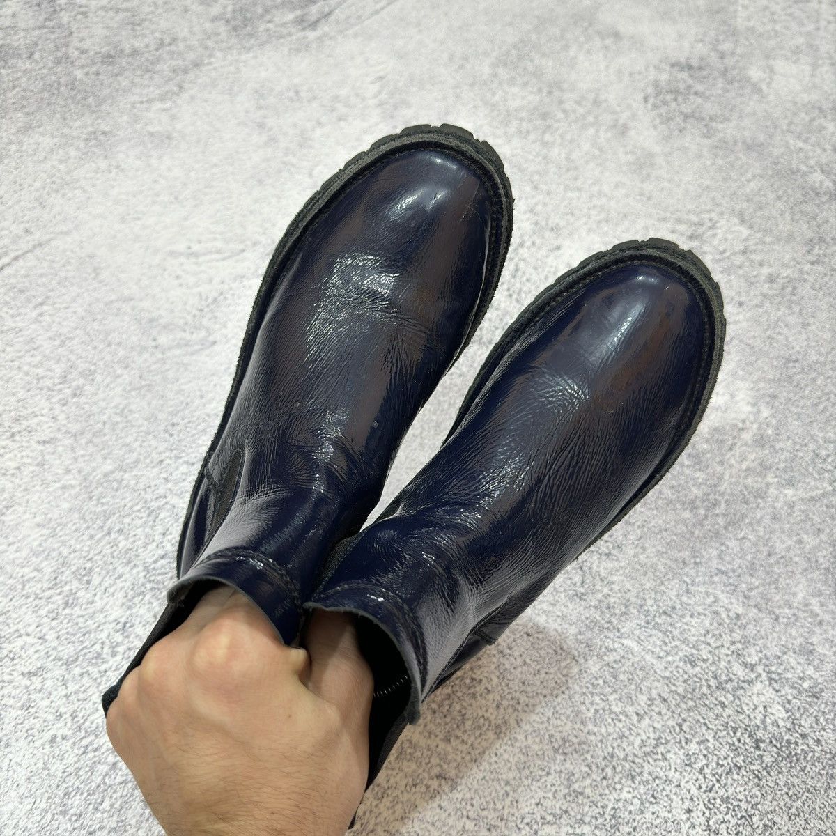 Designer × Handmade × MoMA Moma Mens Chelsea Boots Patent Leather US8 UK7 26cm Size US 8 / EU 41 - 8 Thumbnail