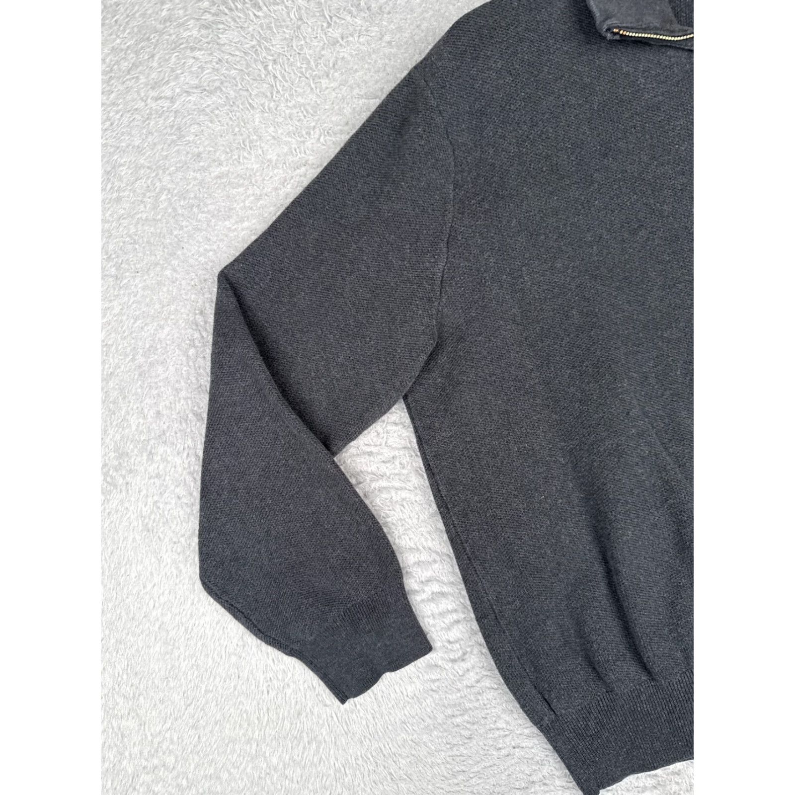 Polo Ralph Lauren Polo Ralph Lauren Sweater Men XL Gray 1/4 Zip Mock Neck Cotton Blend Logo Embroidered Pullover Casual Business Winter Fall Spring All Seasons Mens Size US XL / EU 56 / 4 - 3 Thumbnail