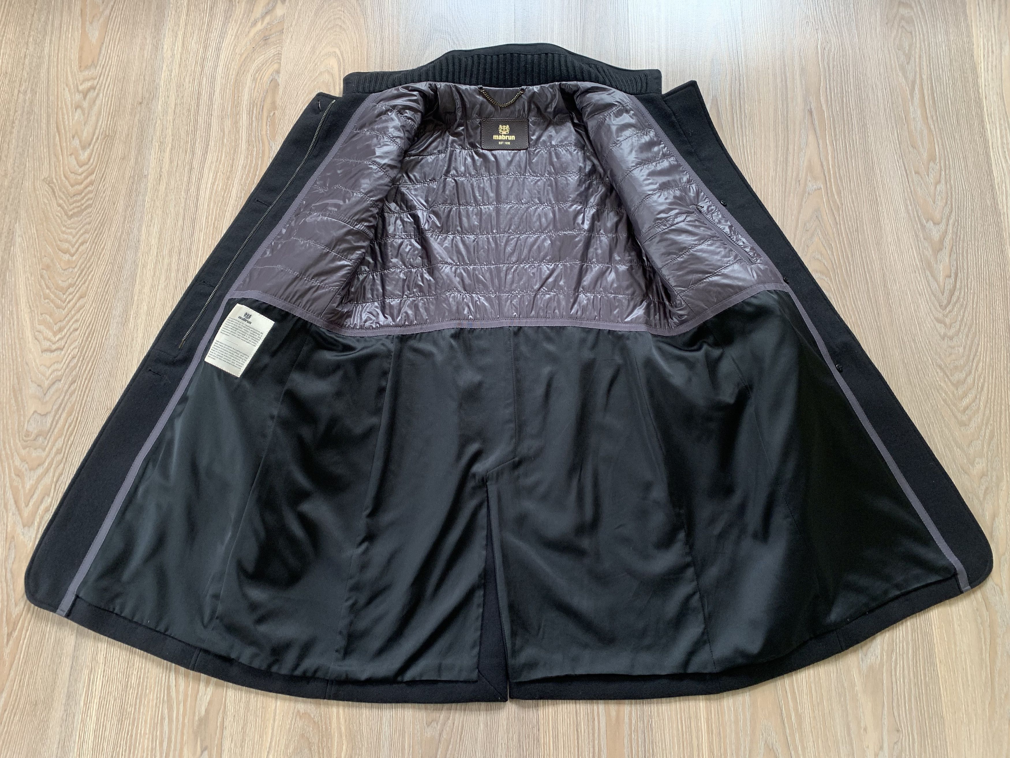 Other Mabrun Womens Black Virgin Wool Coat Button Zip Size L / US 10 / IT 46 - 5 Thumbnail
