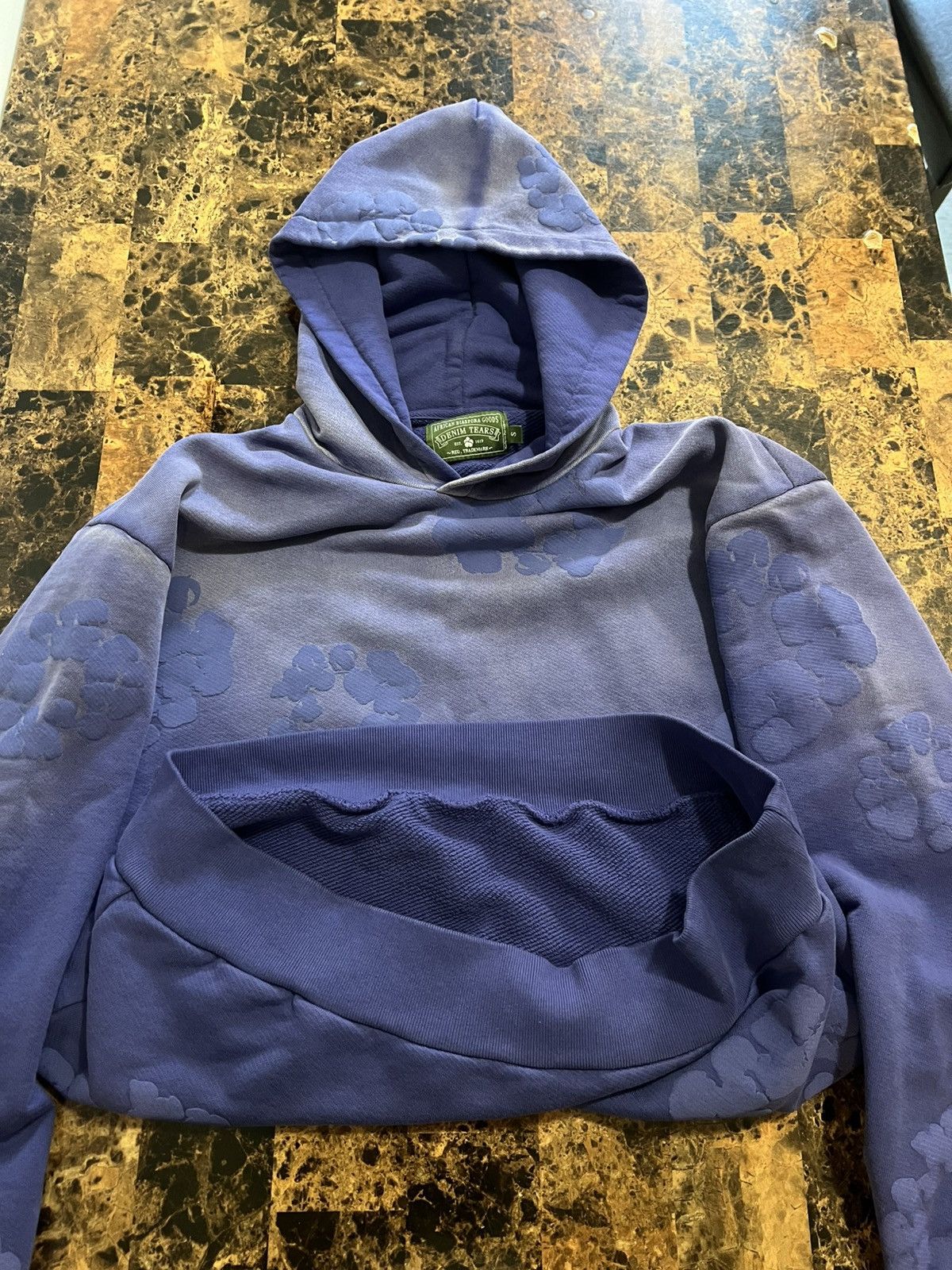 DENIM TEARS Denim Tear Mono Cotten Wreath Hoodie ‘Washed Blue’ Size US S / EU 44-46 / 1 - 2 Thumbnail