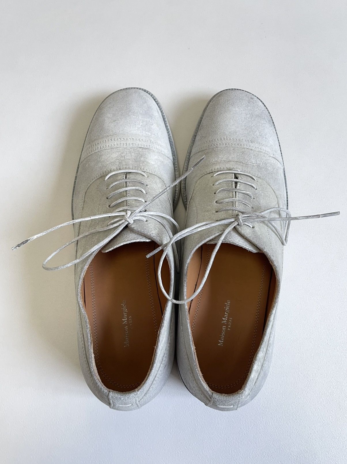 Maison Margiela ‘Painted White Suede’ Derby Shoes Size US 8 / EU 41 - 12 Thumbnail