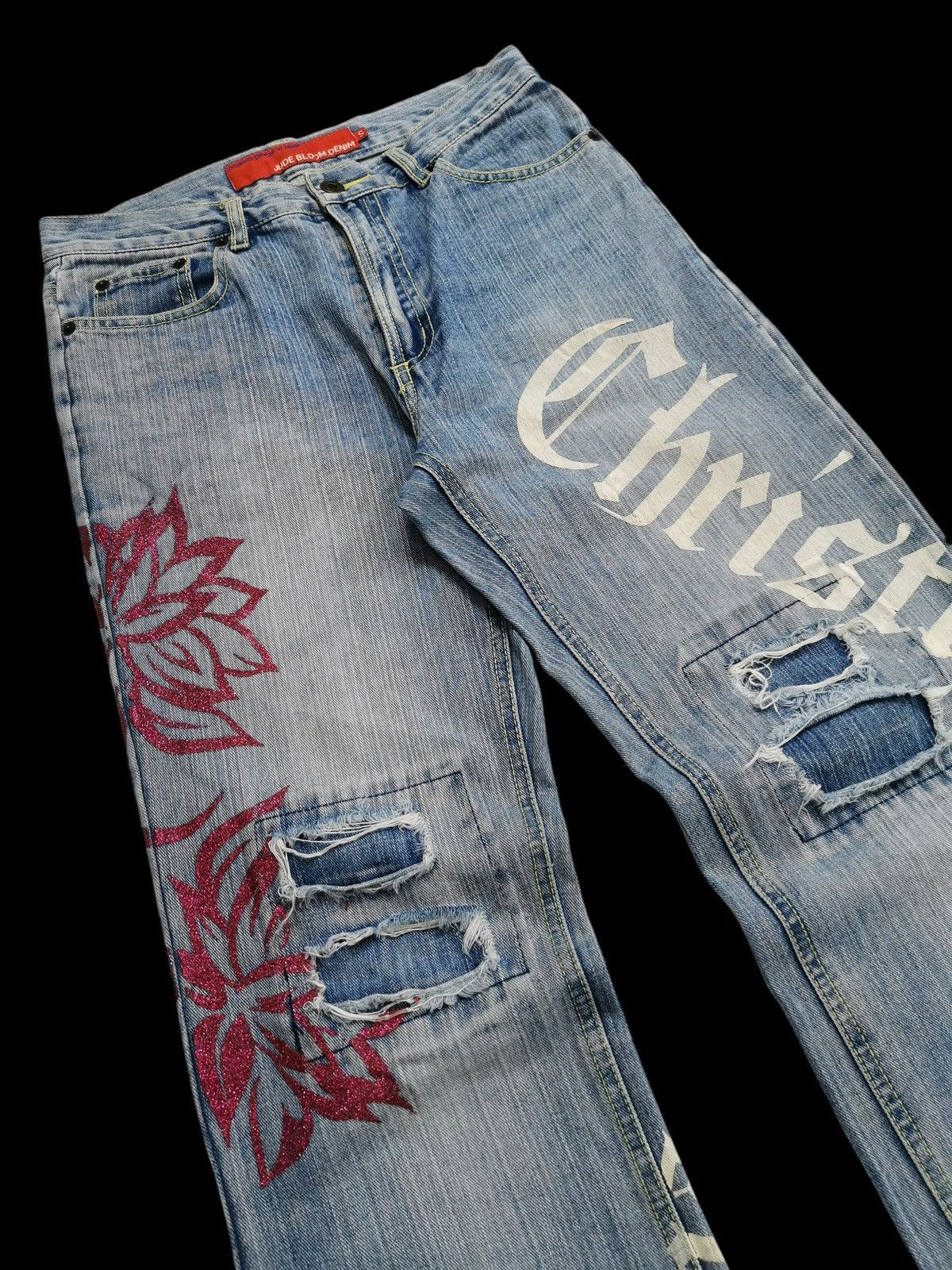 Kapital Jude Bloom Denim Y2K Graphic Jeans Patchwork Like Kapital Size US 29 - 1 Thumbnail