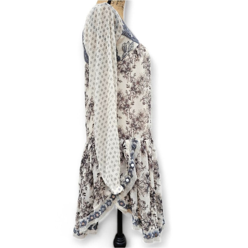 Free People Free People Elsie Sheer Lace Boho Dress Midnight Garden Flo Size XS / US 0-2 / IT 36-38 - 7 Thumbnail
