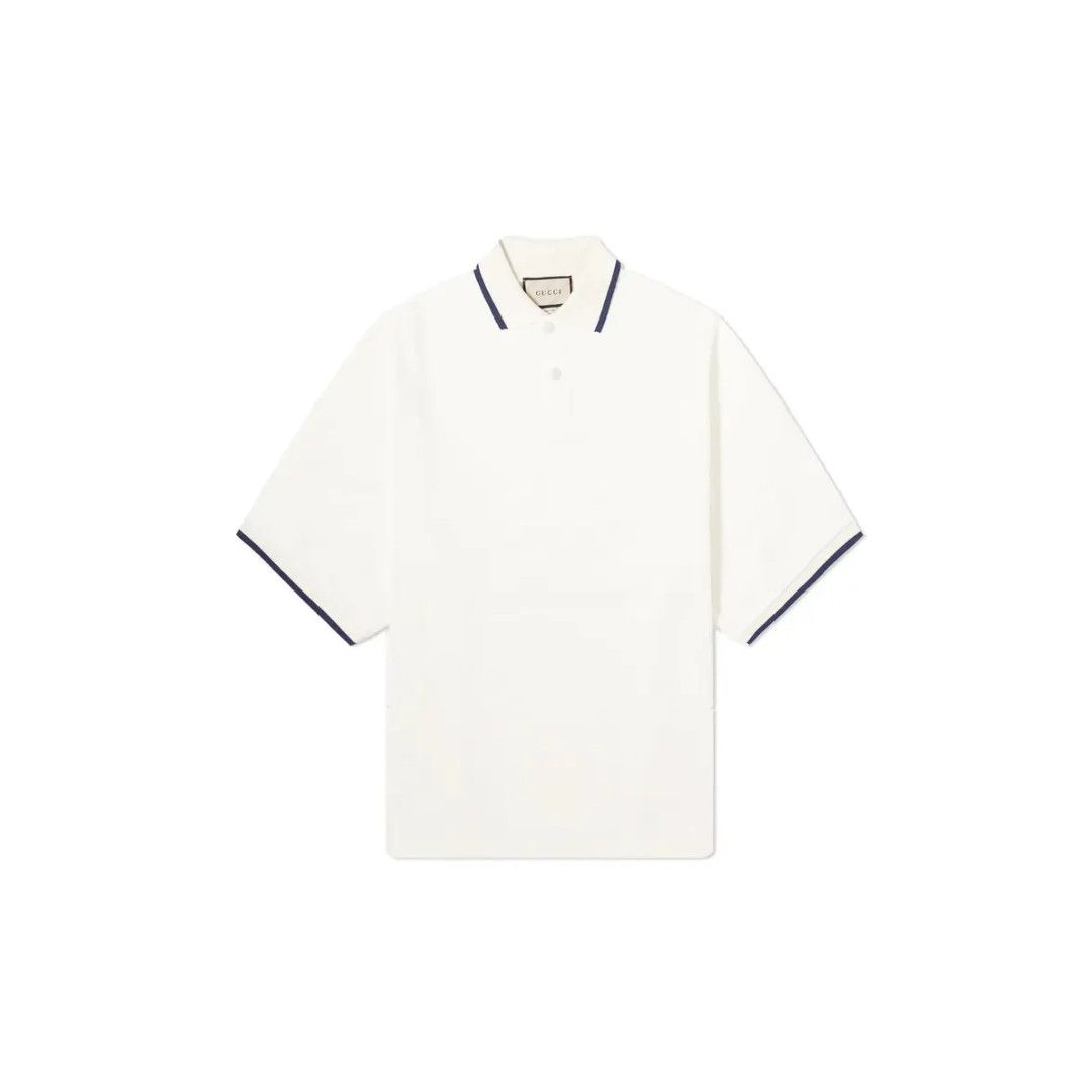 Gucci o1loc1c0925 768508 GG Flocked Print Cotton Polo Top in White Size US M / EU 48-50 / 2 - 1 Thumbnail