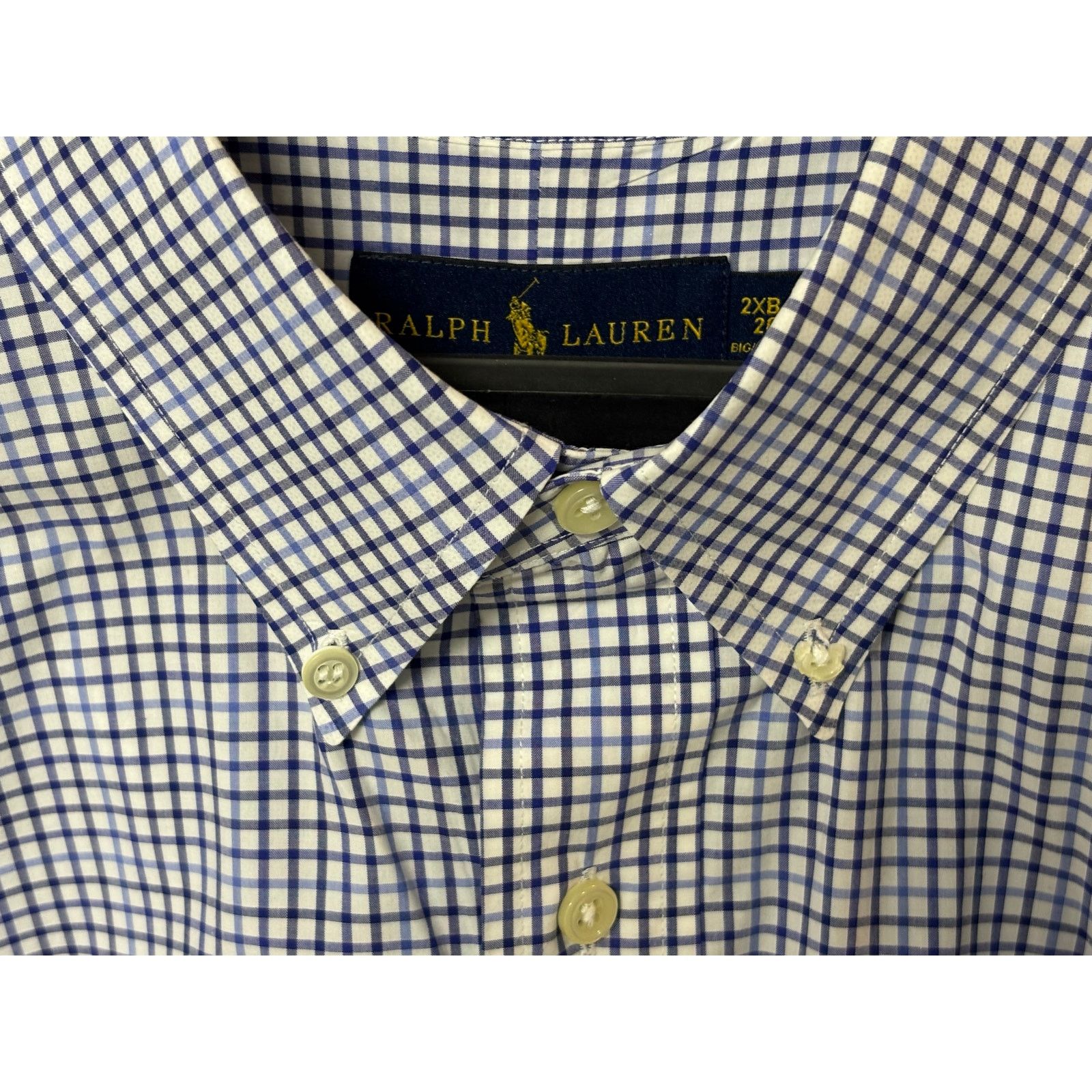 Polo Ralph Lauren Ralph Lauren Men’s 2XB Blue Plaid Short Sleeve Button Down Size US XXL / EU 58 / 5 - 8 Thumbnail
