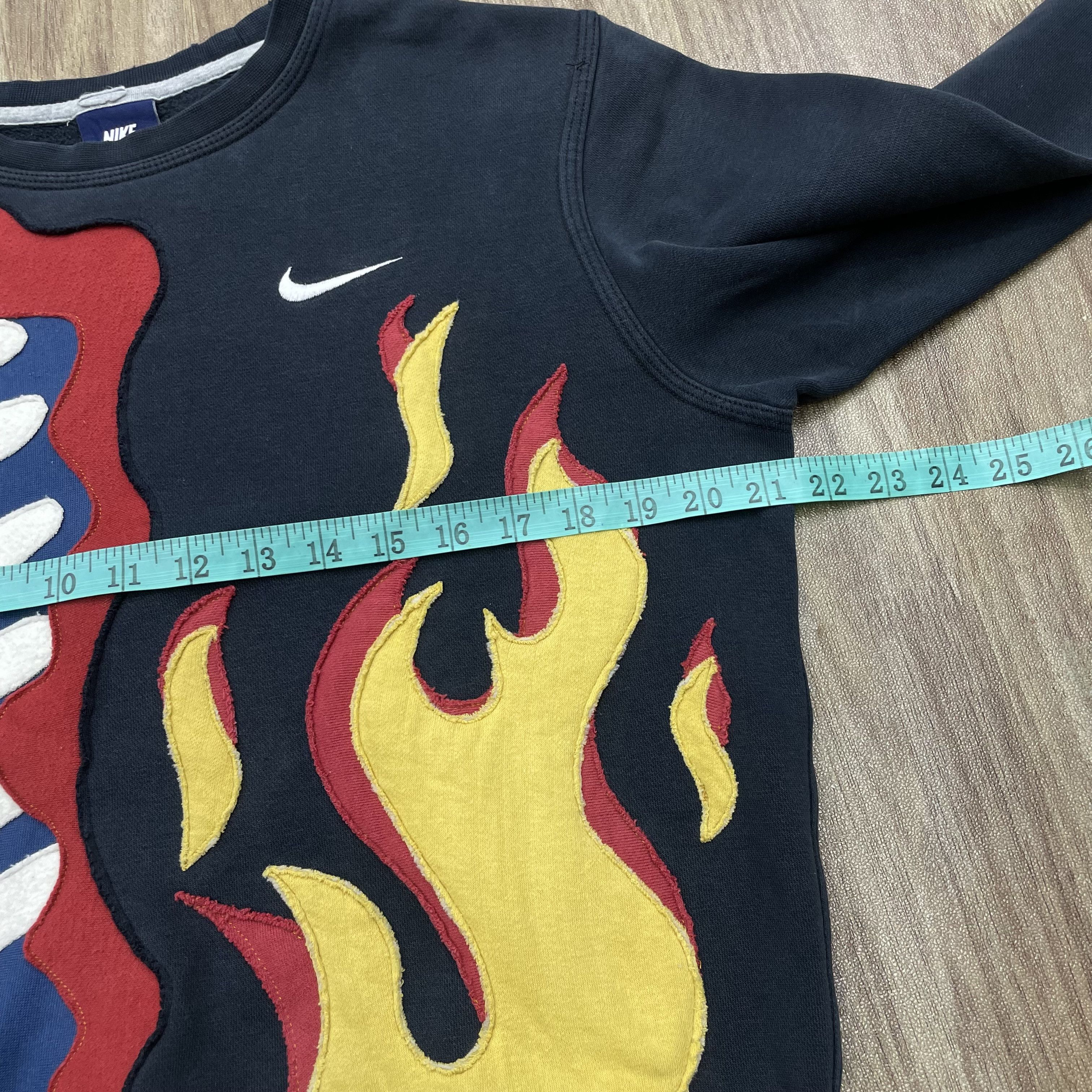 Vintage Custom Reworked Nike Skeleton Flame Patchwork Crewneck 1of1 Size US M / EU 48-50 / 2 - 10 Thumbnail