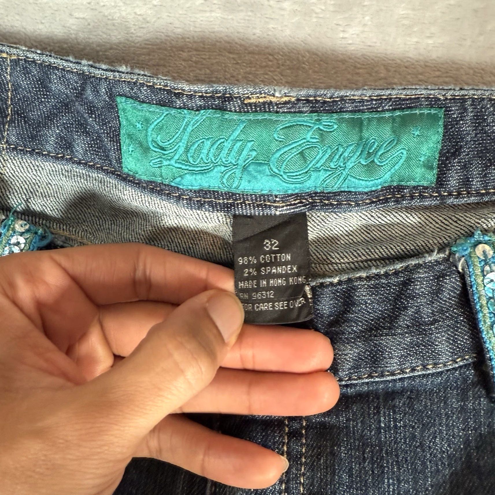 Enyce VINTAGE Enyce Jeans Womens 32x32 Baggy Straight 5-Pocket Denim Blue Hip Hop Style Size 32 Womens Size 24" / US 00 / IT 34 - 7 Thumbnail