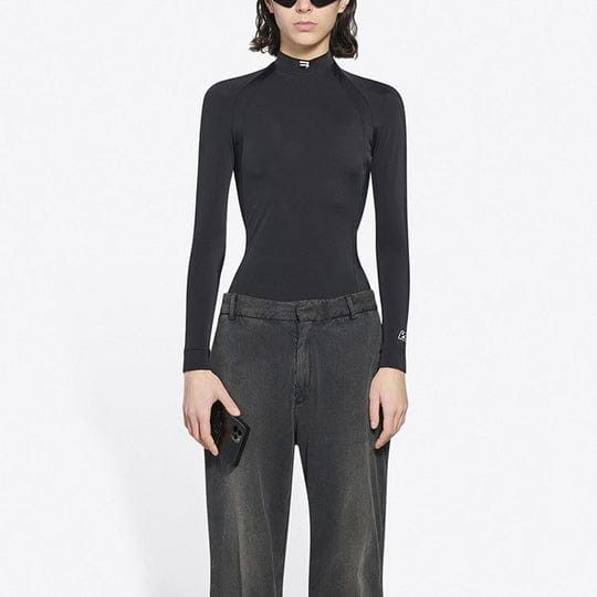 Balenciaga o1bcso1str1124 Sporty B Long Sleeve Tank Top in Black Size S / US 4 / IT 40 - 3 Thumbnail