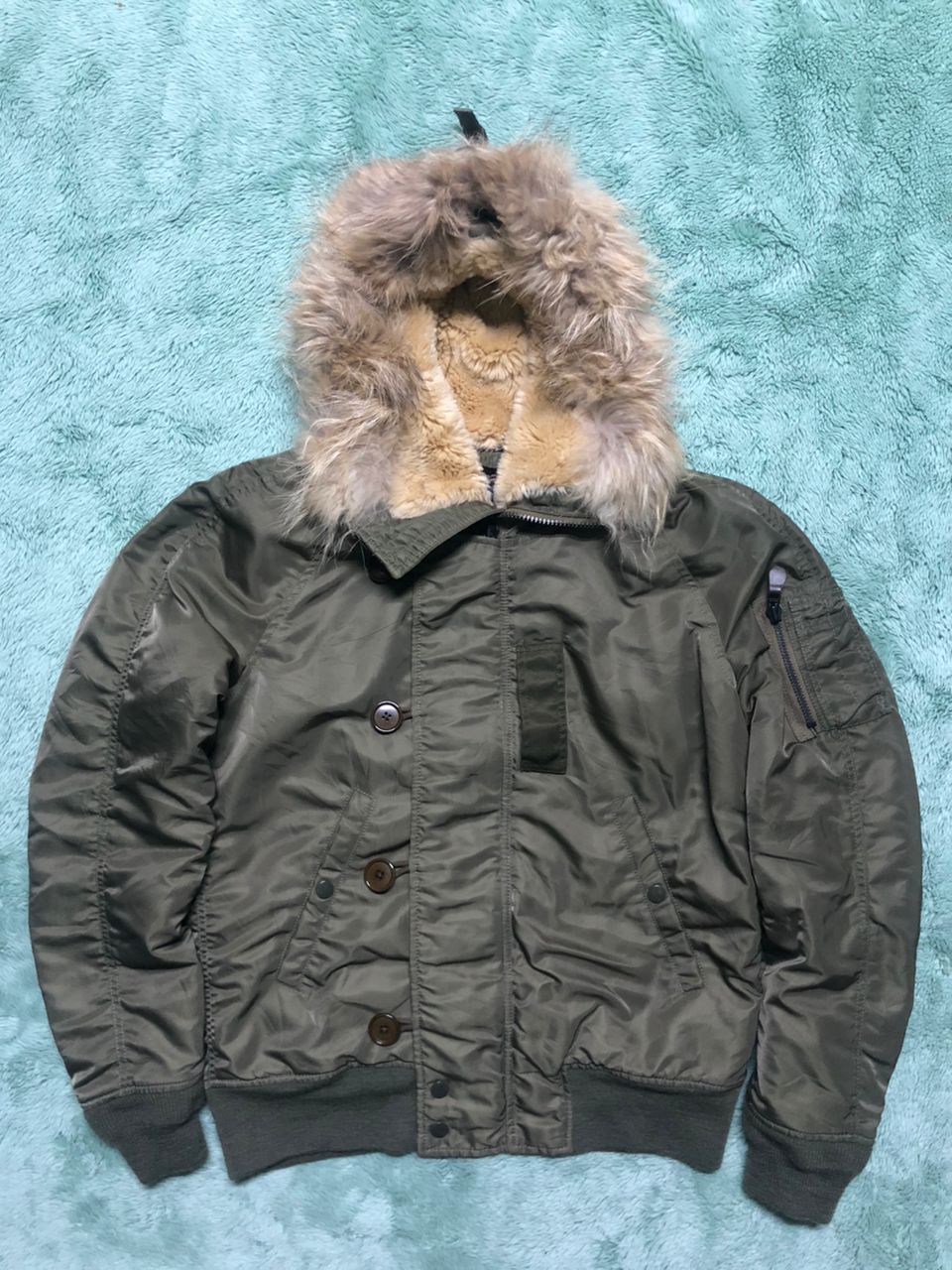 If Six Was Nine AMERICAN RAG CIE BOMBER JACKET FUR HOODED MILITARY JACKET Size US M / EU 48-50 / 2 - 1 Thumbnail