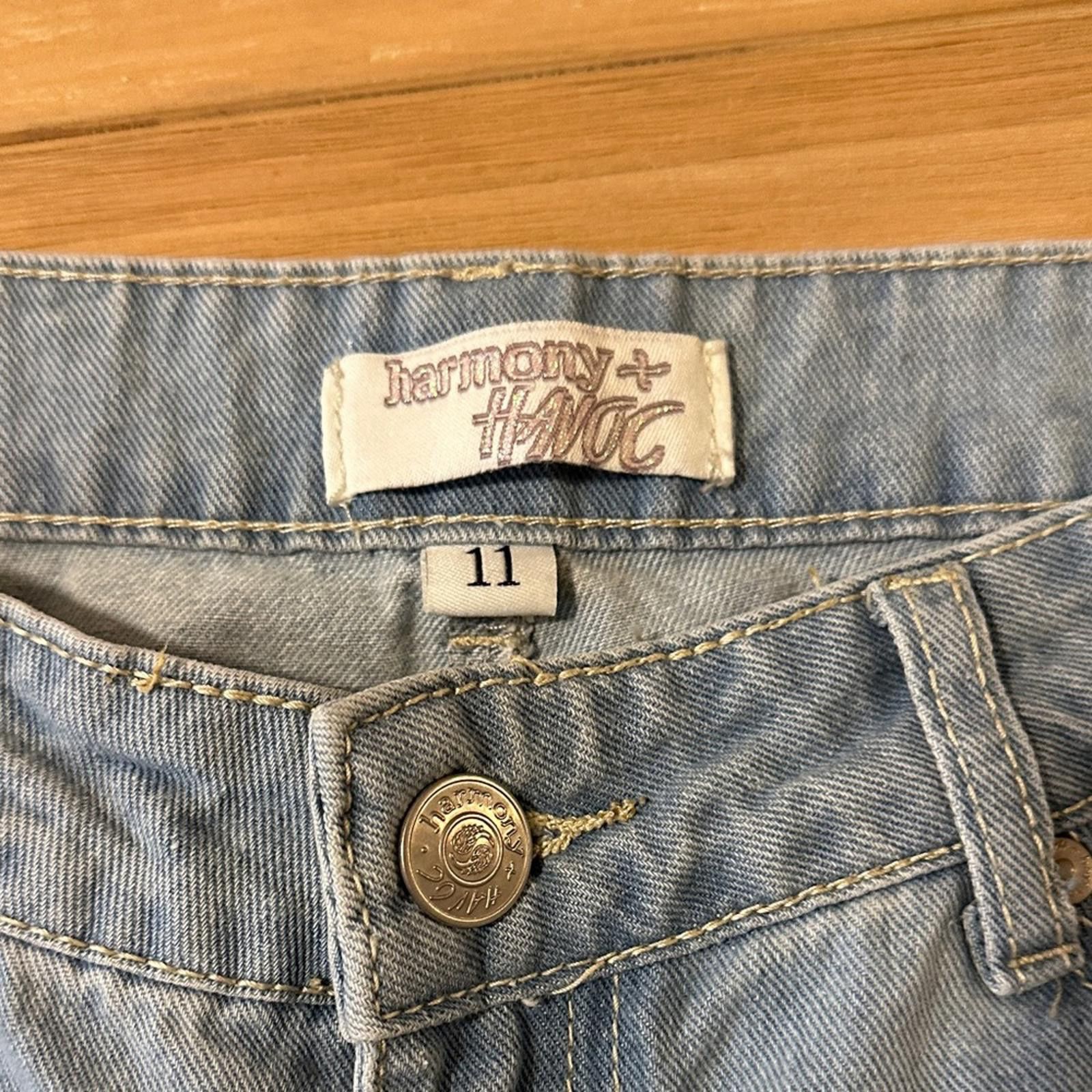 Other Harmony & Havoc 11 jeans Distressed Light Blue NWOT Size 30" / US 8 / IT 44 - 3 Thumbnail