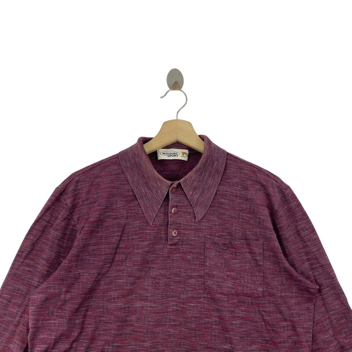 Missoni Vintage MISSONI SPORT Italy Button Up Collar Maroon Size US M / EU 48-50 / 2 - 2 Thumbnail