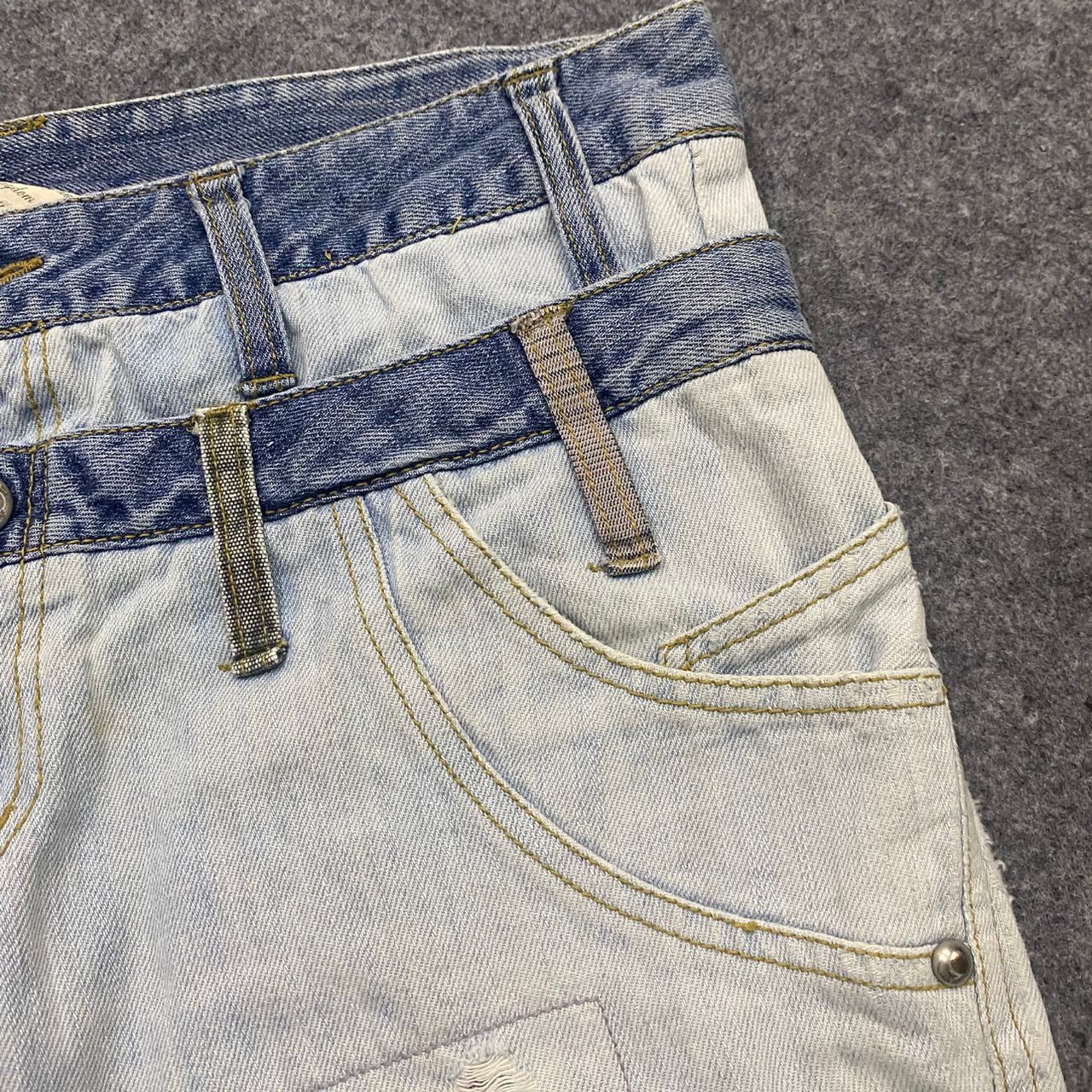 If Six Was Nine 💥Best Offer💥Japanese Brand Double Waist Distressed Denim Size US 34 / EU 50 - 11 Thumbnail