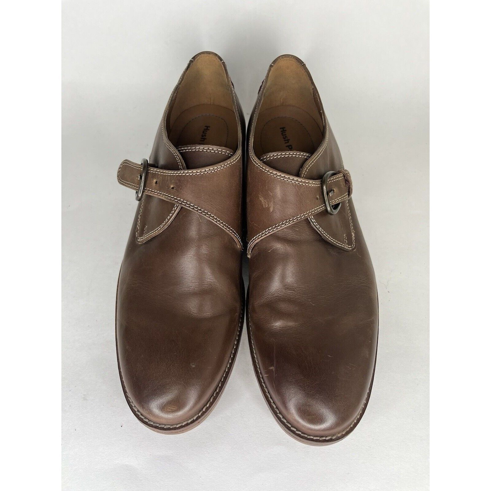 Hush Puppies Hush Puppies Brown Leather Monk Strap Loafers Dress Shoes Me Size US 10.5 / EU 43-44 - 9 Thumbnail
