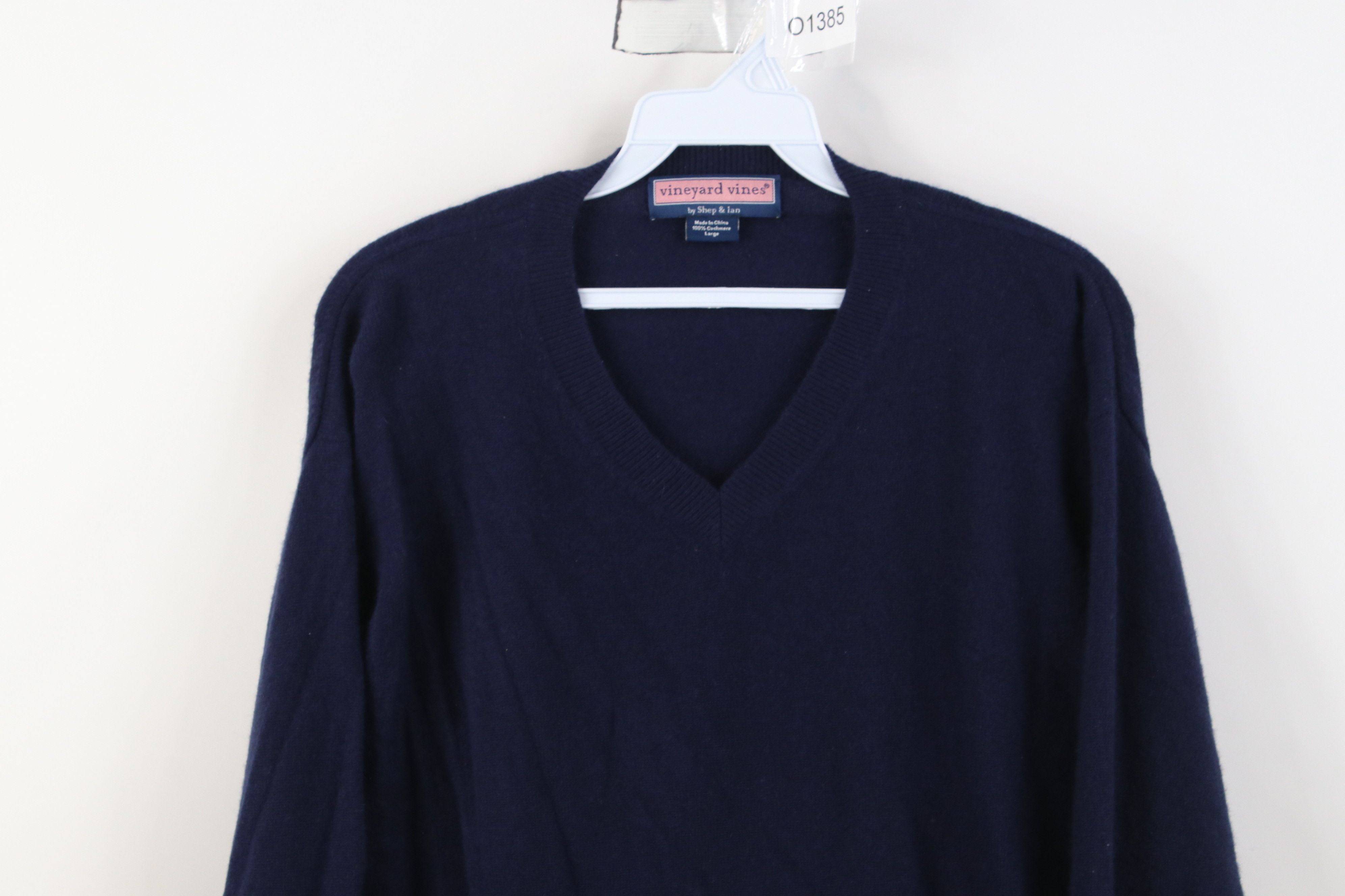 Vineyard Vines Vineyard Vines Soft Cashmere Knit V-Neck Sweater Navy Blue Size US L / EU 52-54 / 3 - 2 Thumbnail