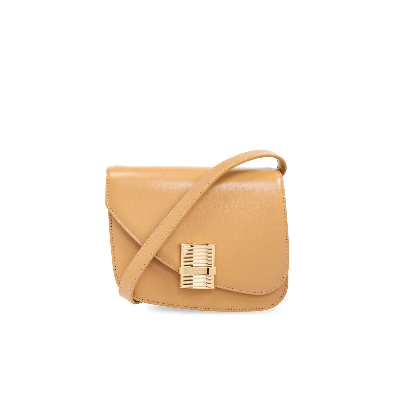 Salvatore Ferragamo FERRAGAMO Fiamma XS Light Camel Leather Crossbody Bag New & Size ONE SIZE - 1 Thumbnail