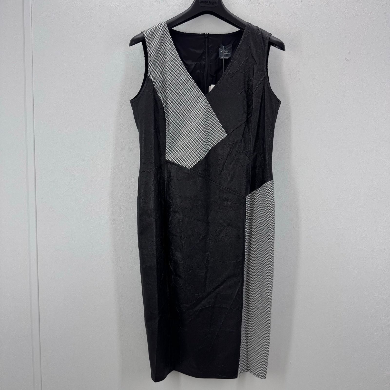 Marina Rinaldi Marina Rinaldi Mixed Media Colorblock Faux Leather Dress 8 Size M / US 6-8 / IT 42-44 - 1 Thumbnail