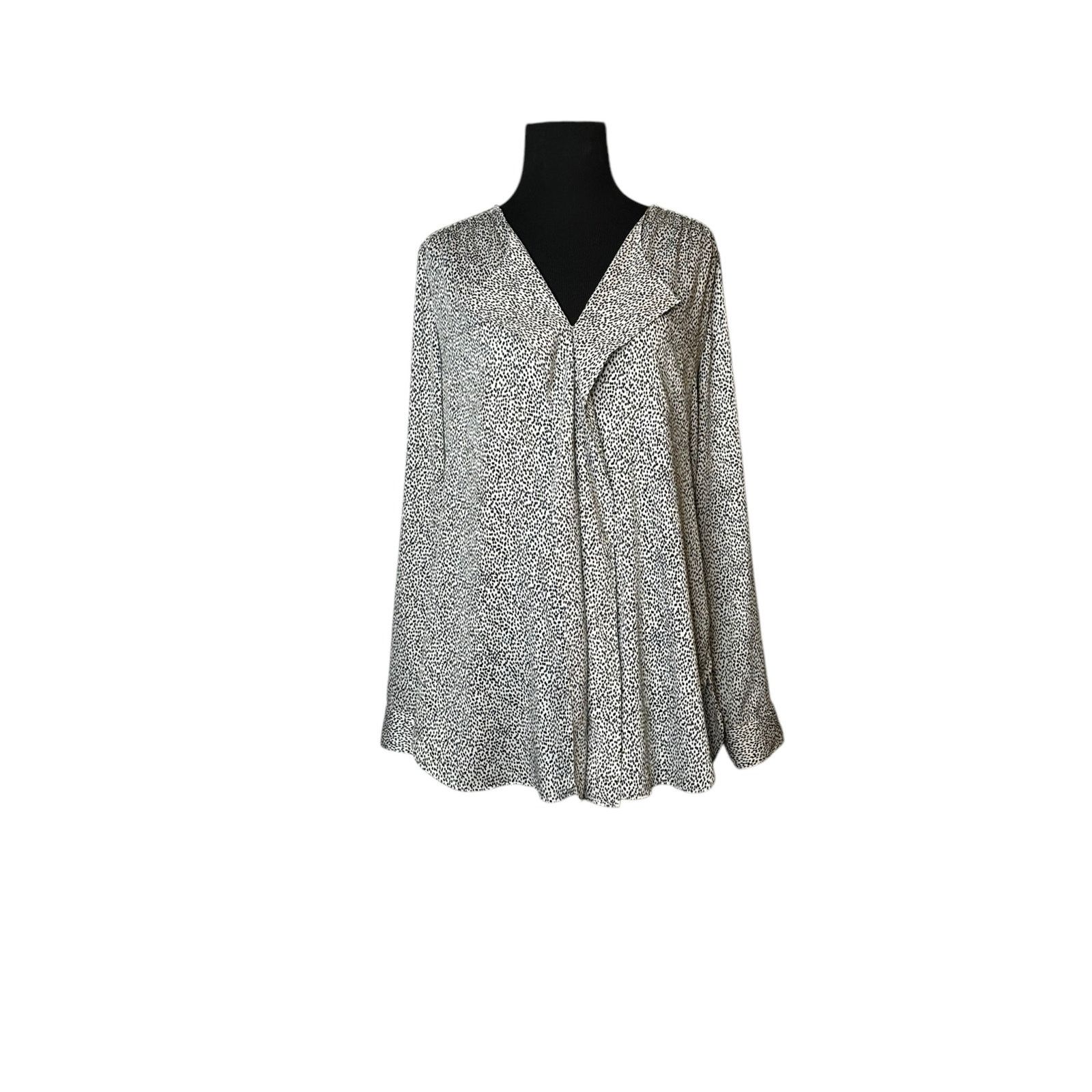 Ann Taylor Ann Taylor white black polka dots long sleeves blouse size 4 Size S / US 4 / IT 40 - 16 Thumbnail