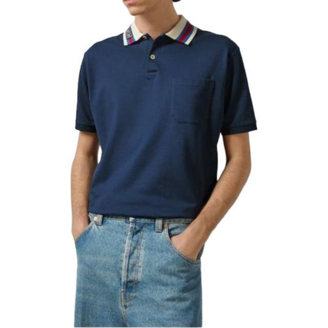 Gucci o1loc1c0226 768630 Cotton Piquet Polo Shirt With Square GG Size US XL / EU 56 / 4 - 2 Thumbnail
