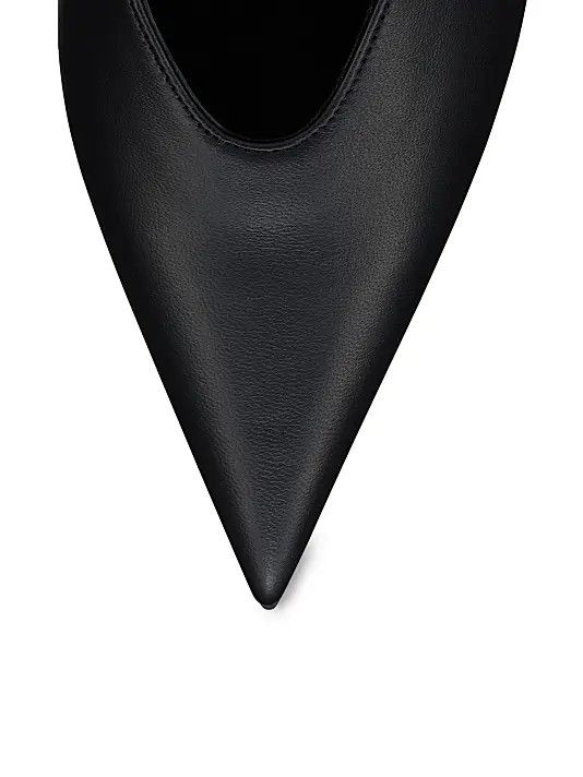 Christian Louboutin os11x0126 Miss Z 80mm Slimimule Leather Pumps in Black Size US 7 / IT 37 - 4 Thumbnail