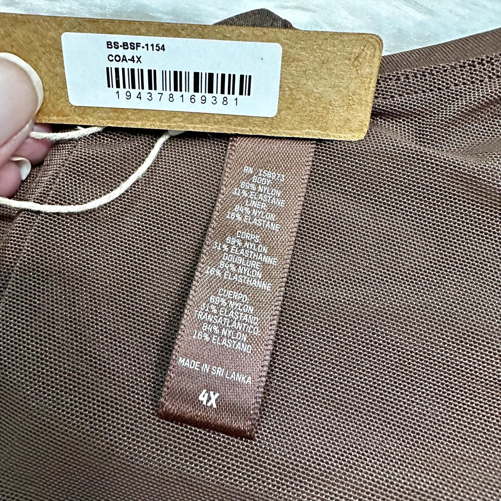 Kim Kardashian × SKIMS NWT Skims One Shoulder Catsuit Cocoa Women’s 4X Plus Size 42" / US 20 - 6 Thumbnail