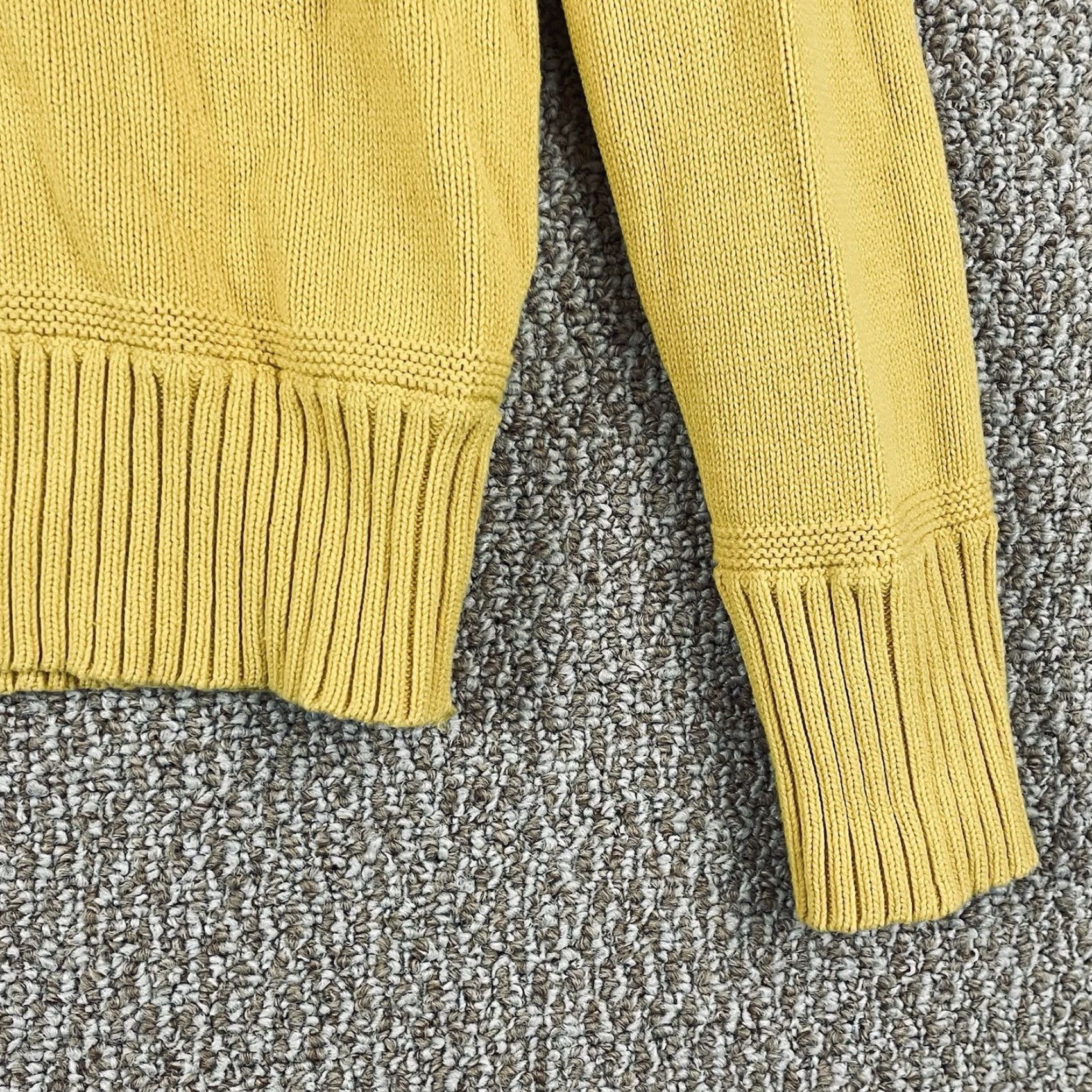 Ralph Lauren Ralph Lauren Sweater Womens M Mustard Ribbed Wrap Shawl Collar Gold Clasp E57 Square Knit Pullover Size M / US 6-8 / IT 42-44 - 4 Thumbnail