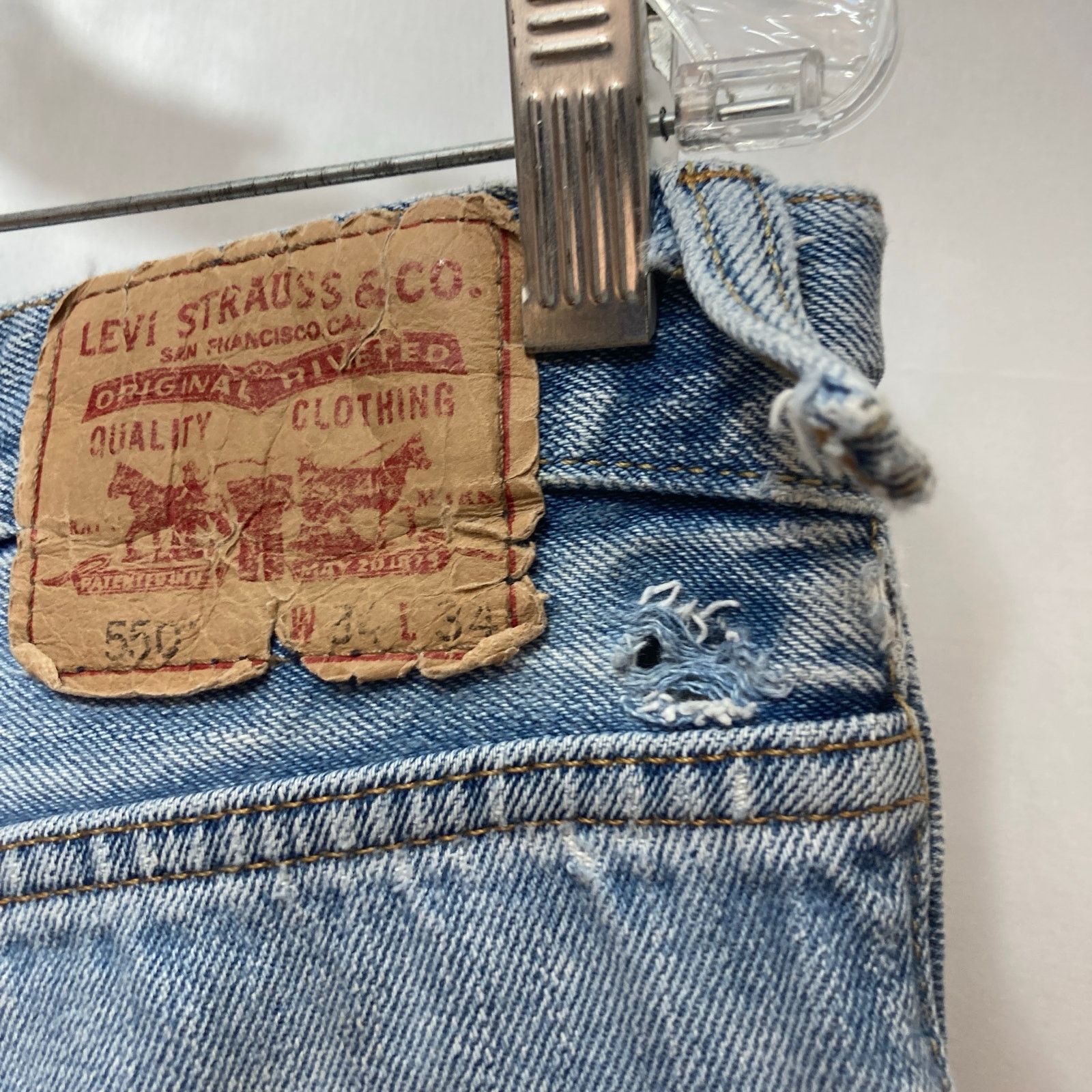 Levi's Vintage Levi’s Blue Jeans Distressed Denim Light Blue Pants Size US 34 / EU 50 - 10 Thumbnail