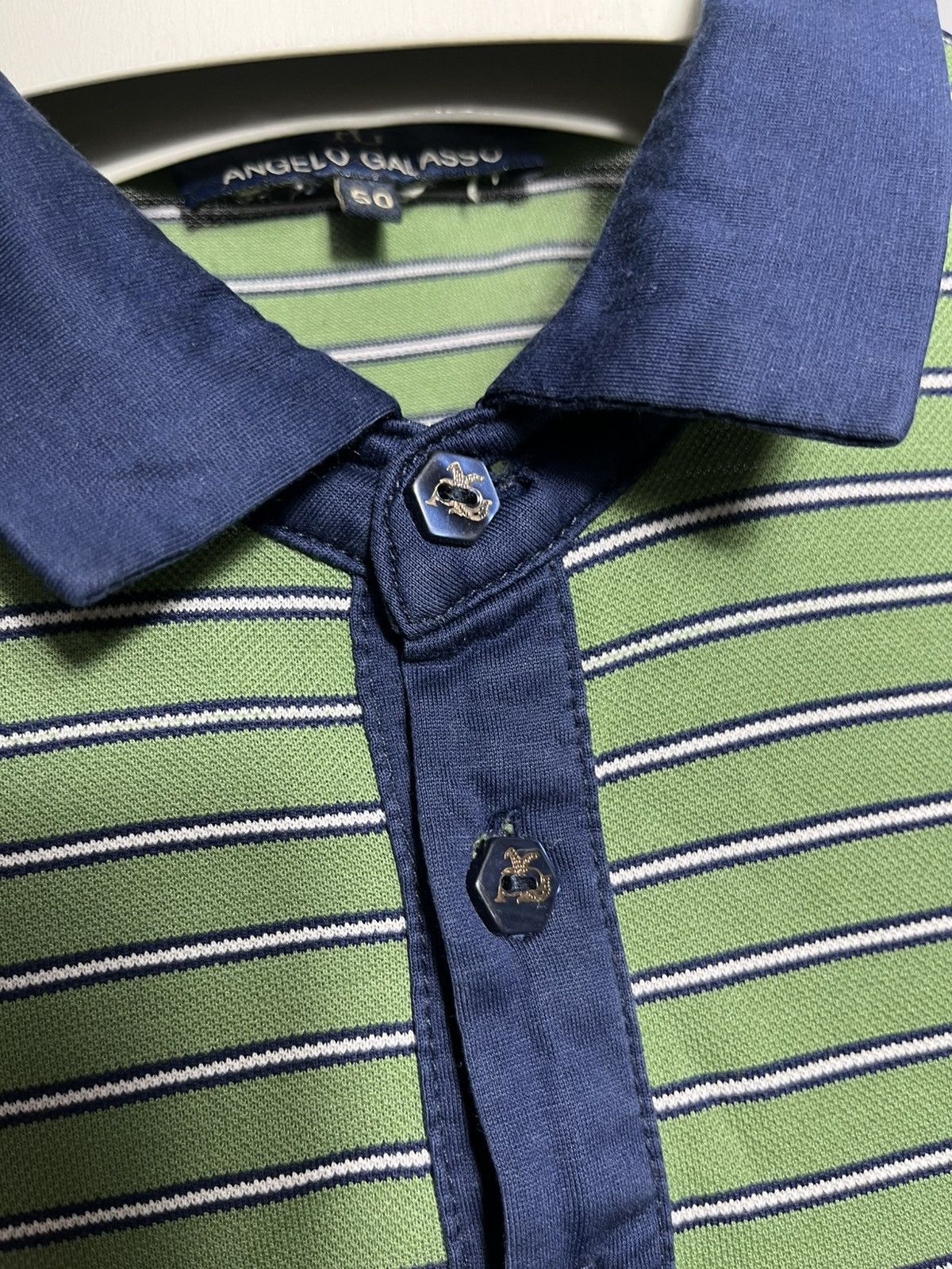 Angelo Galasso Angelo Galasso polo shirt striped mens green cotton Size US M / EU 48-50 / 2 - 5 Thumbnail